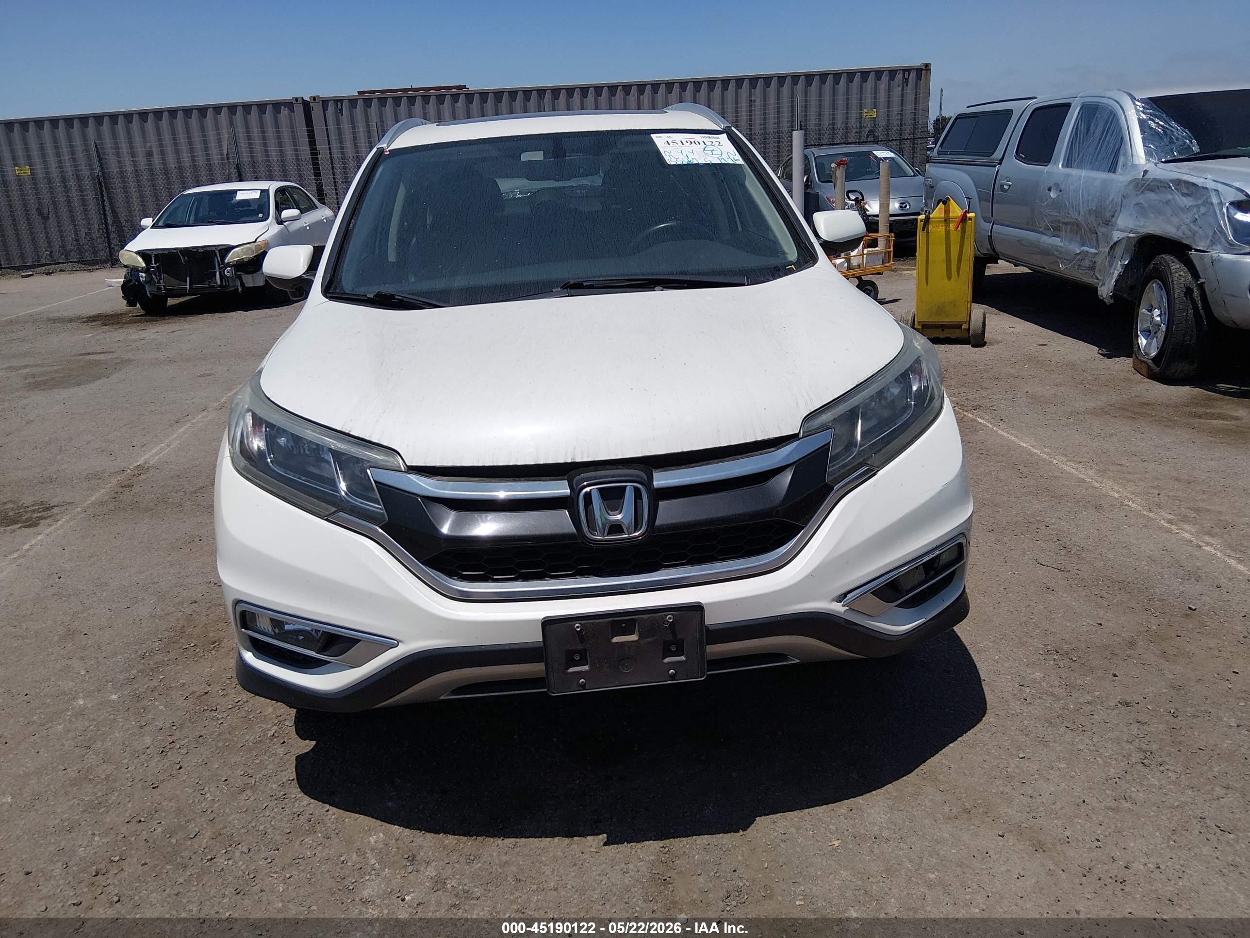 2015 Honda Cr-v Ex-l White vin: 5J6RM3H78FL008136