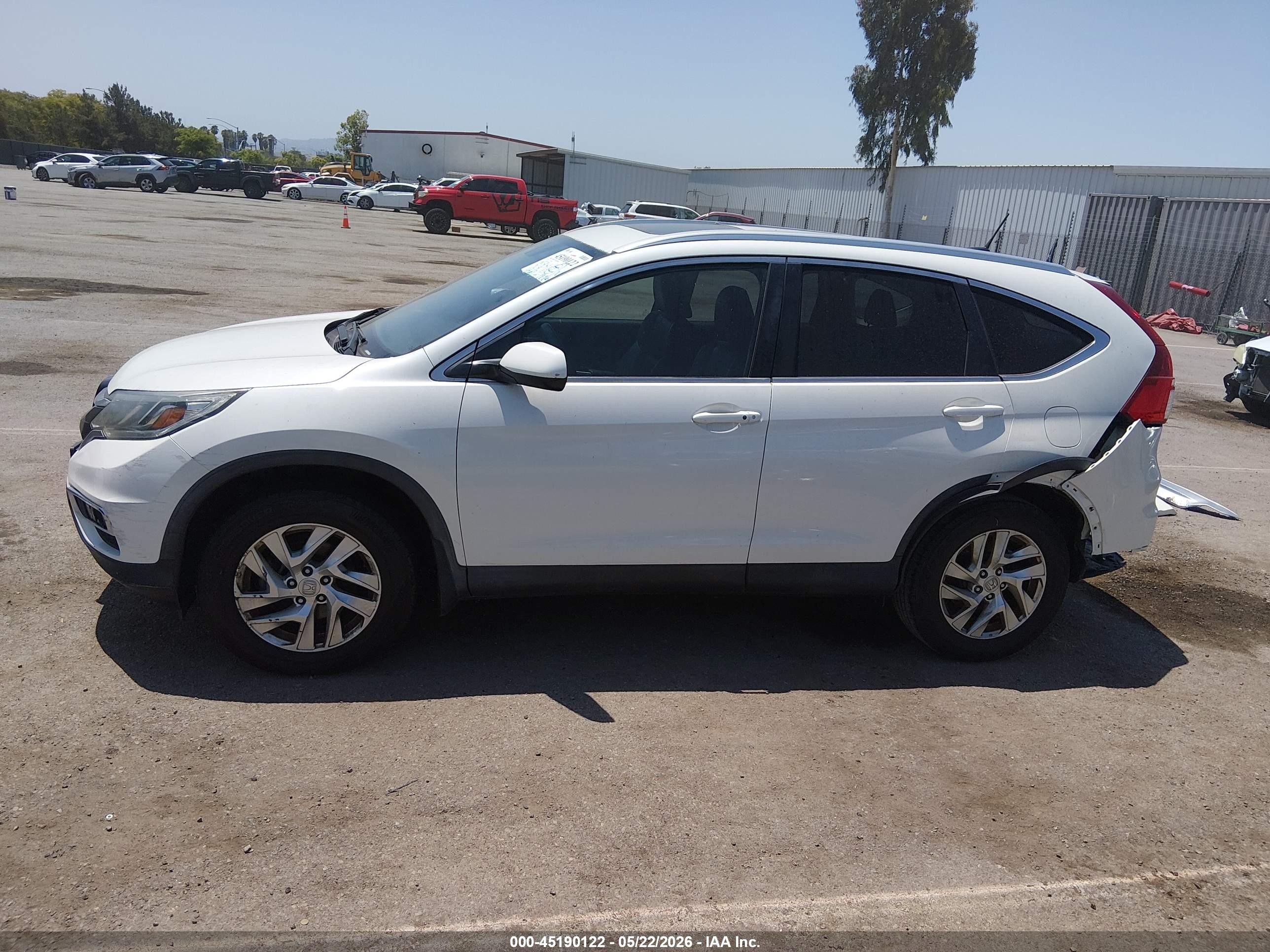 2015 Honda Cr-v Ex-l White vin: 5J6RM3H78FL008136