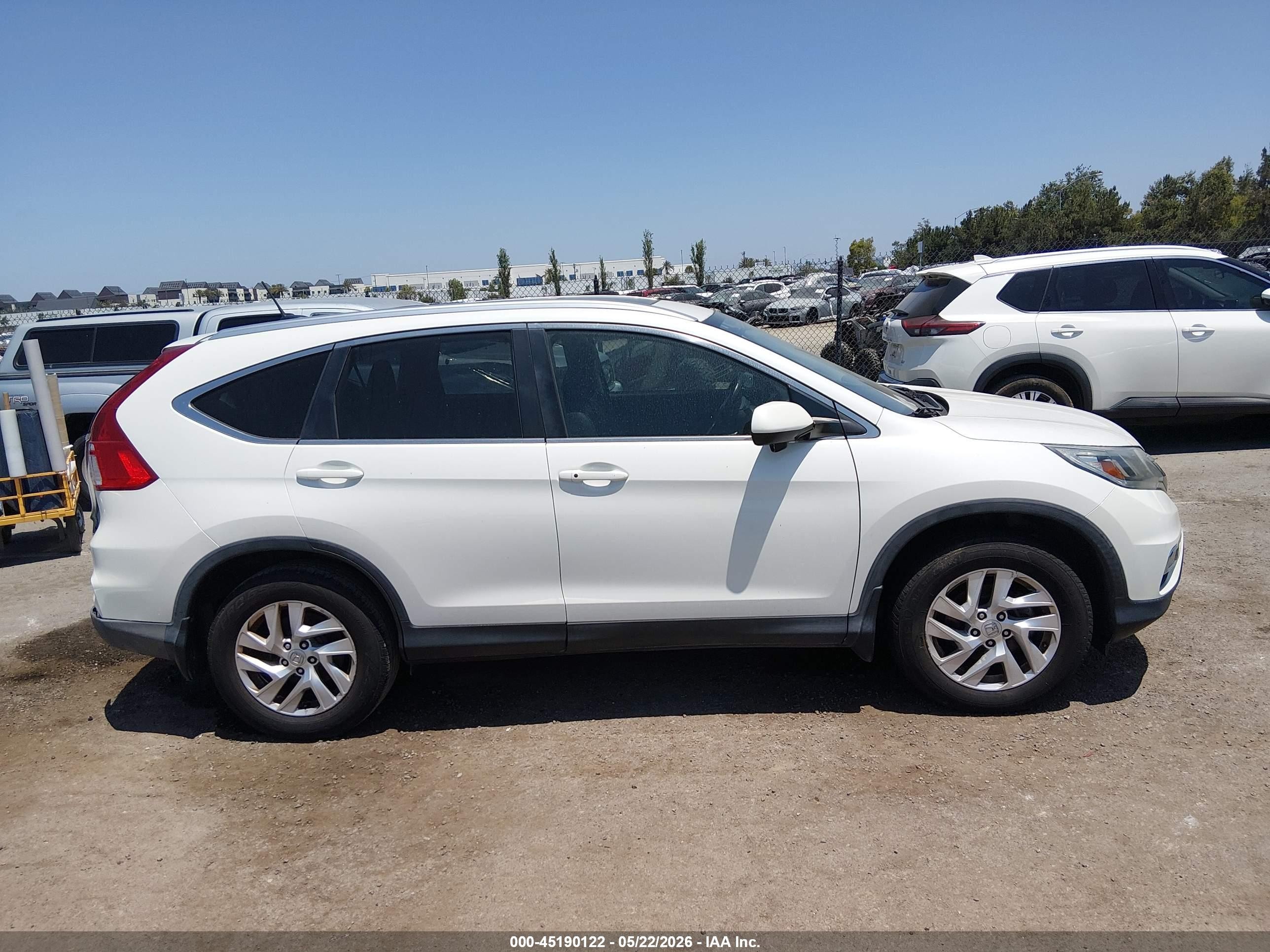 2015 Honda Cr-v Ex-l White vin: 5J6RM3H78FL008136