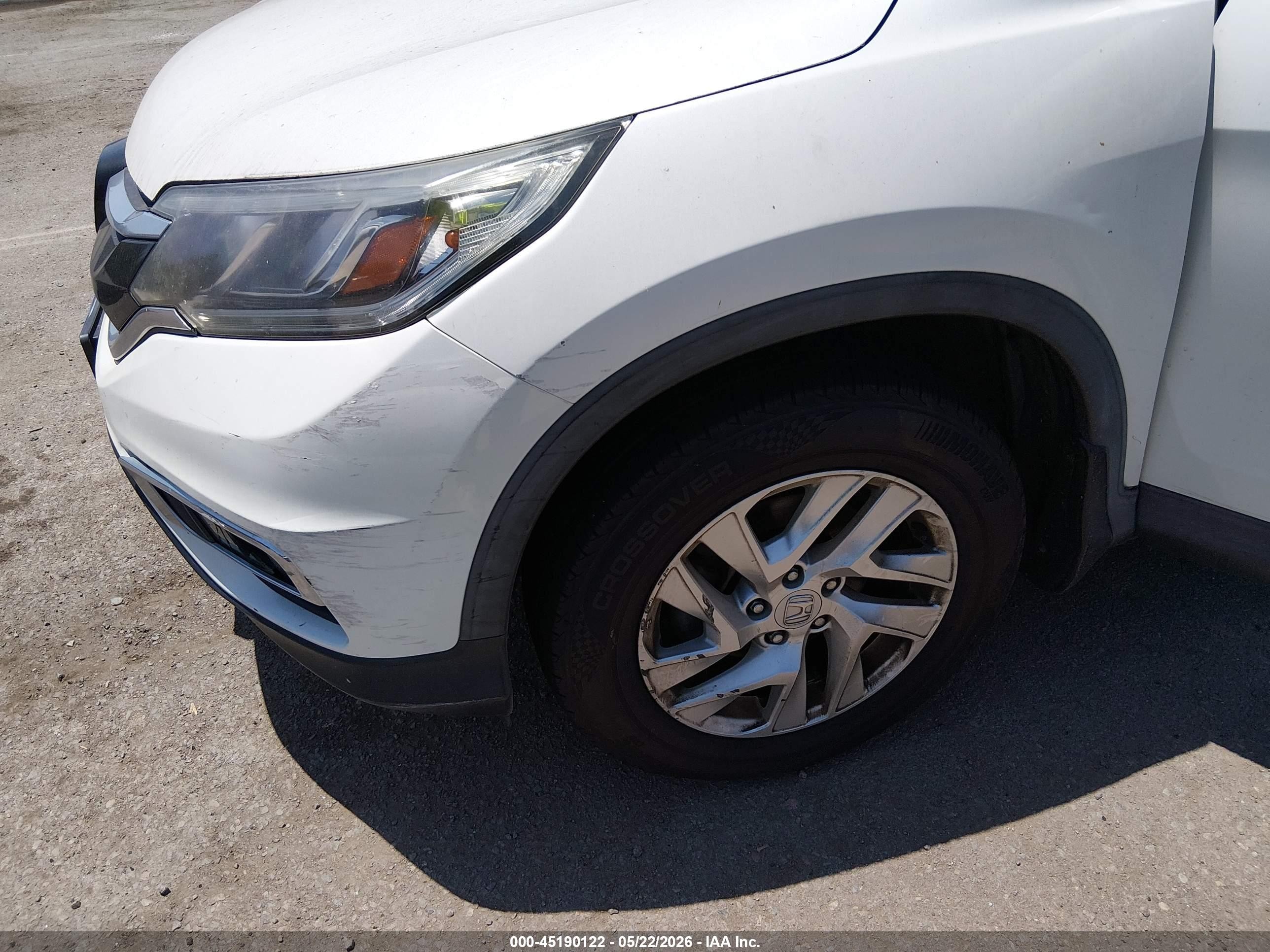 2015 Honda Cr-v Ex-l White vin: 5J6RM3H78FL008136
