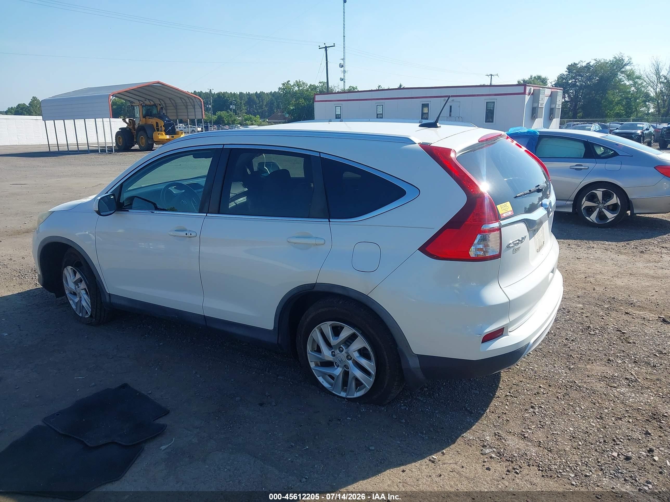 2015 Honda Cr-v Ex-l White vin: 5J6RM3H78FL010369