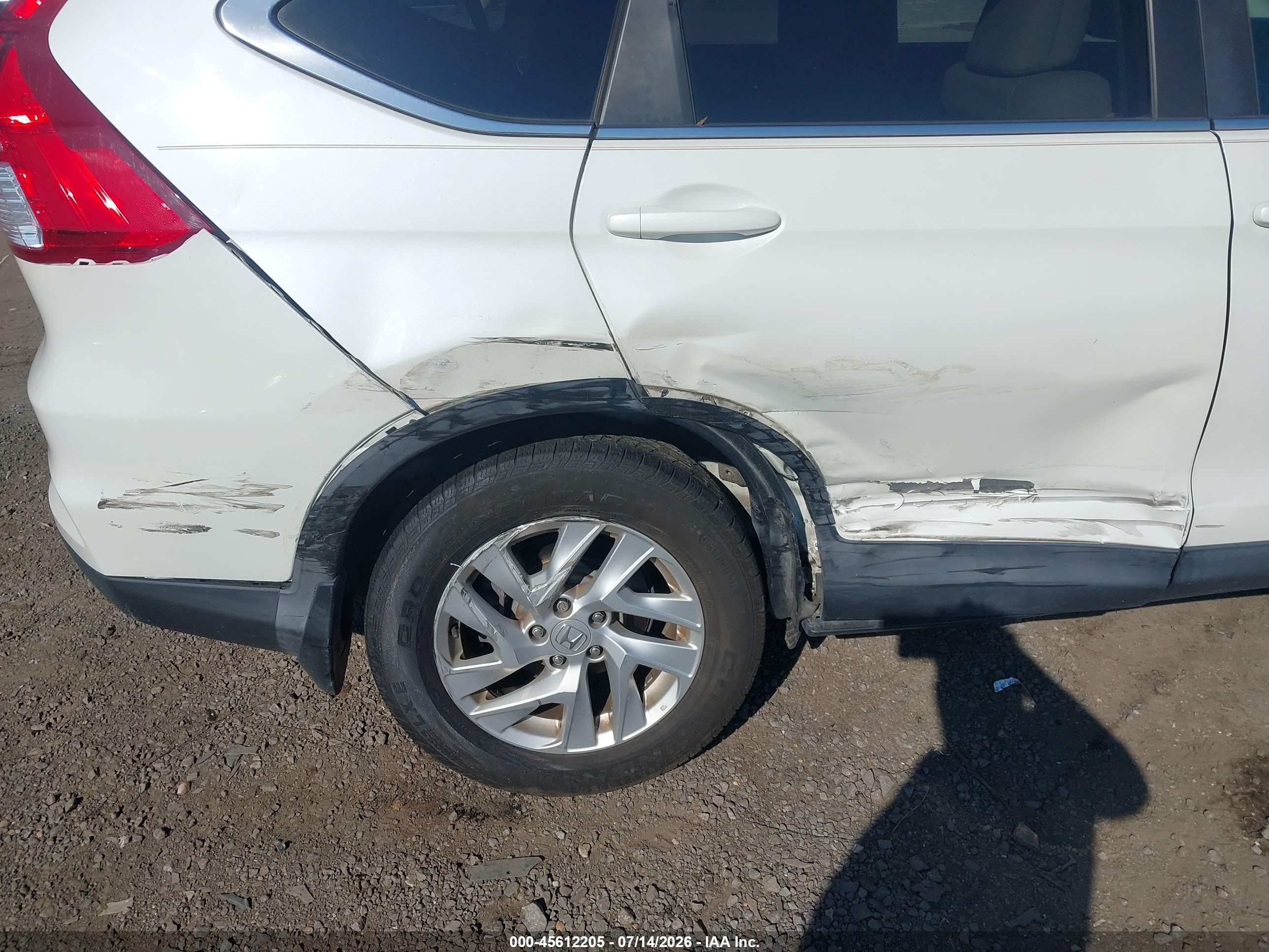 2015 Honda Cr-v Ex-l White vin: 5J6RM3H78FL010369