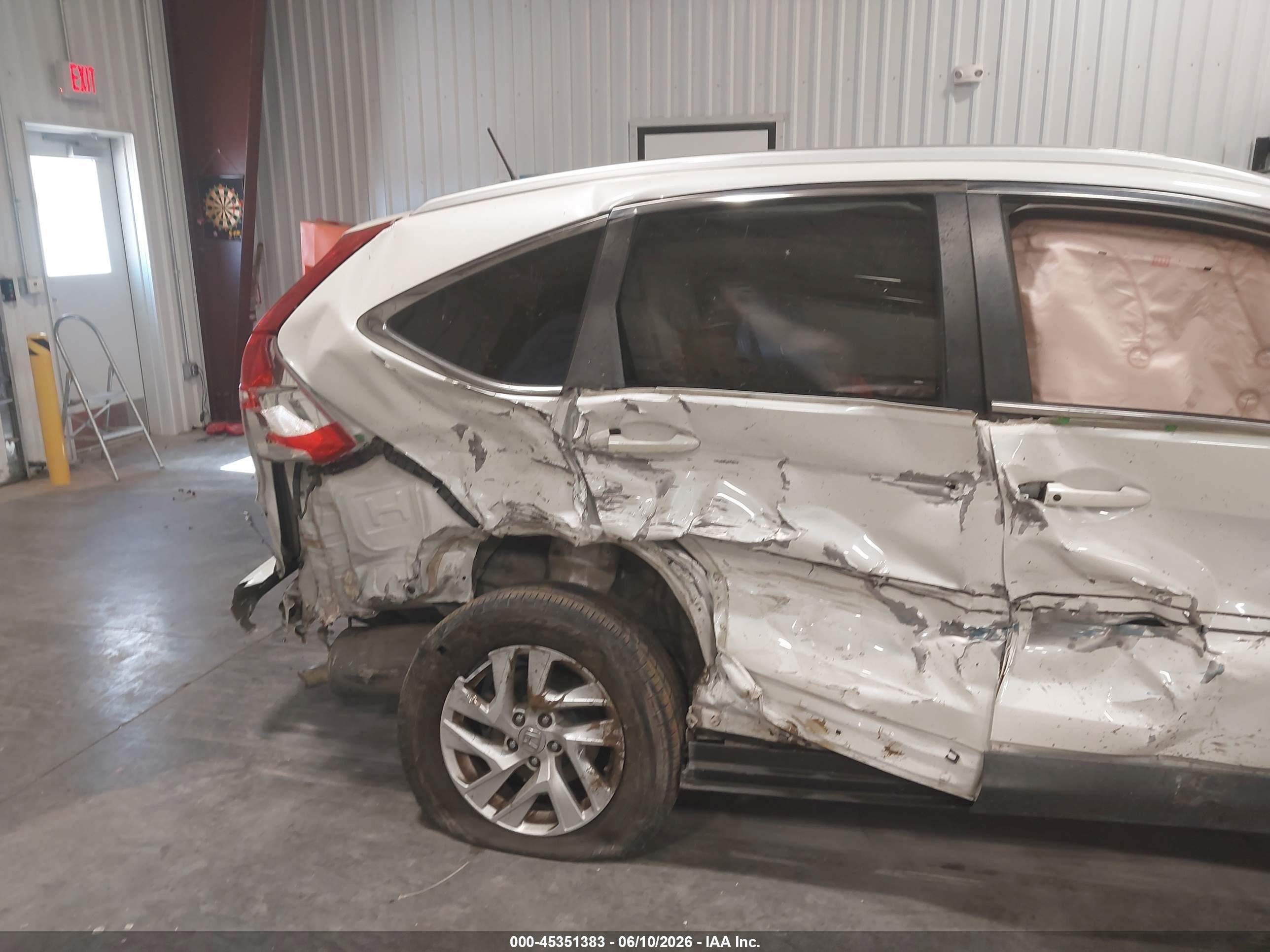 2016 Honda Cr-v Ex-l White vin: 5J6RM3H78GL010275