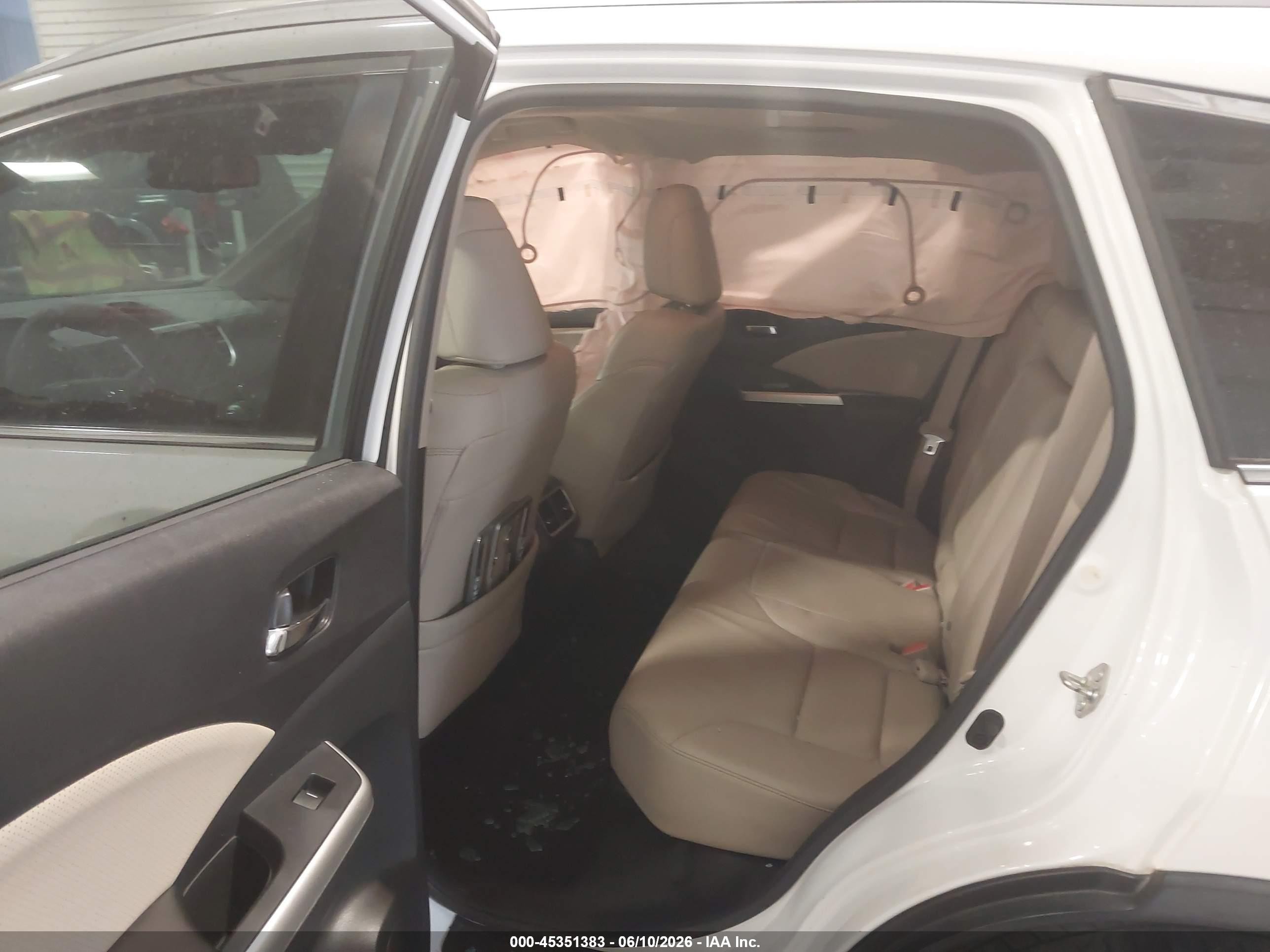 2016 Honda Cr-v Ex-l White vin: 5J6RM3H78GL010275