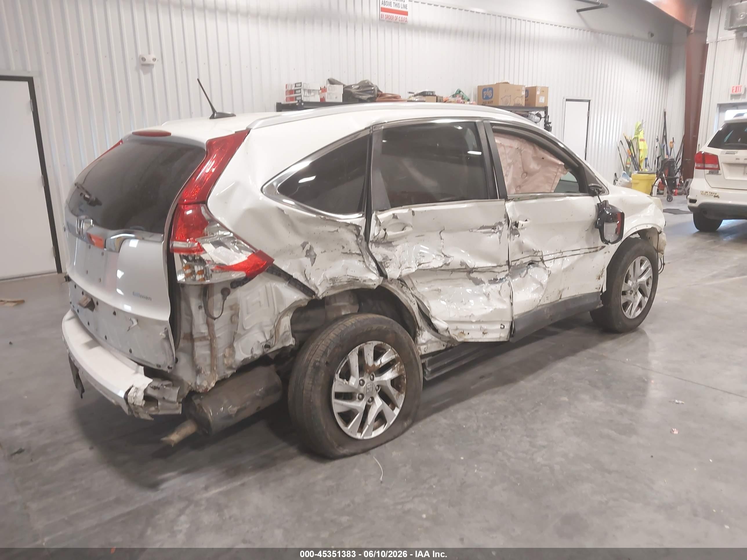 2016 Honda Cr-v Ex-l White vin: 5J6RM3H78GL010275