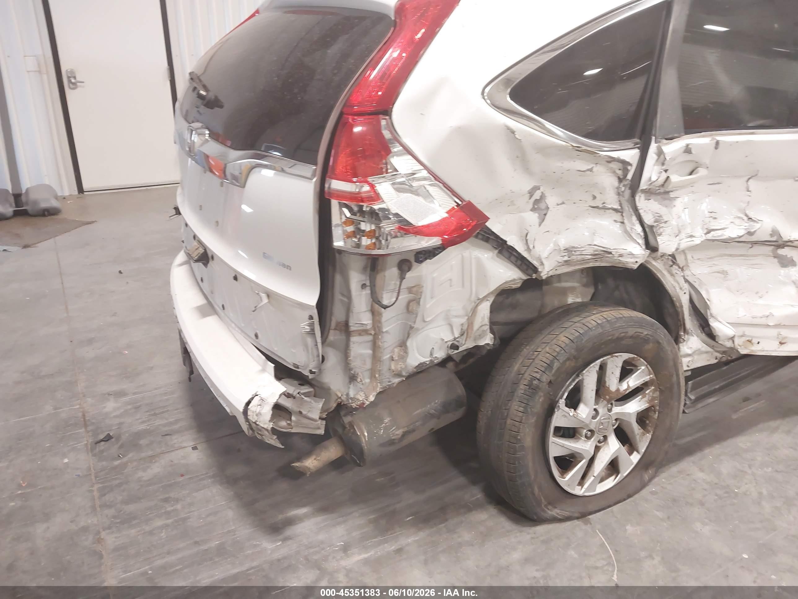 2016 Honda Cr-v Ex-l White vin: 5J6RM3H78GL010275