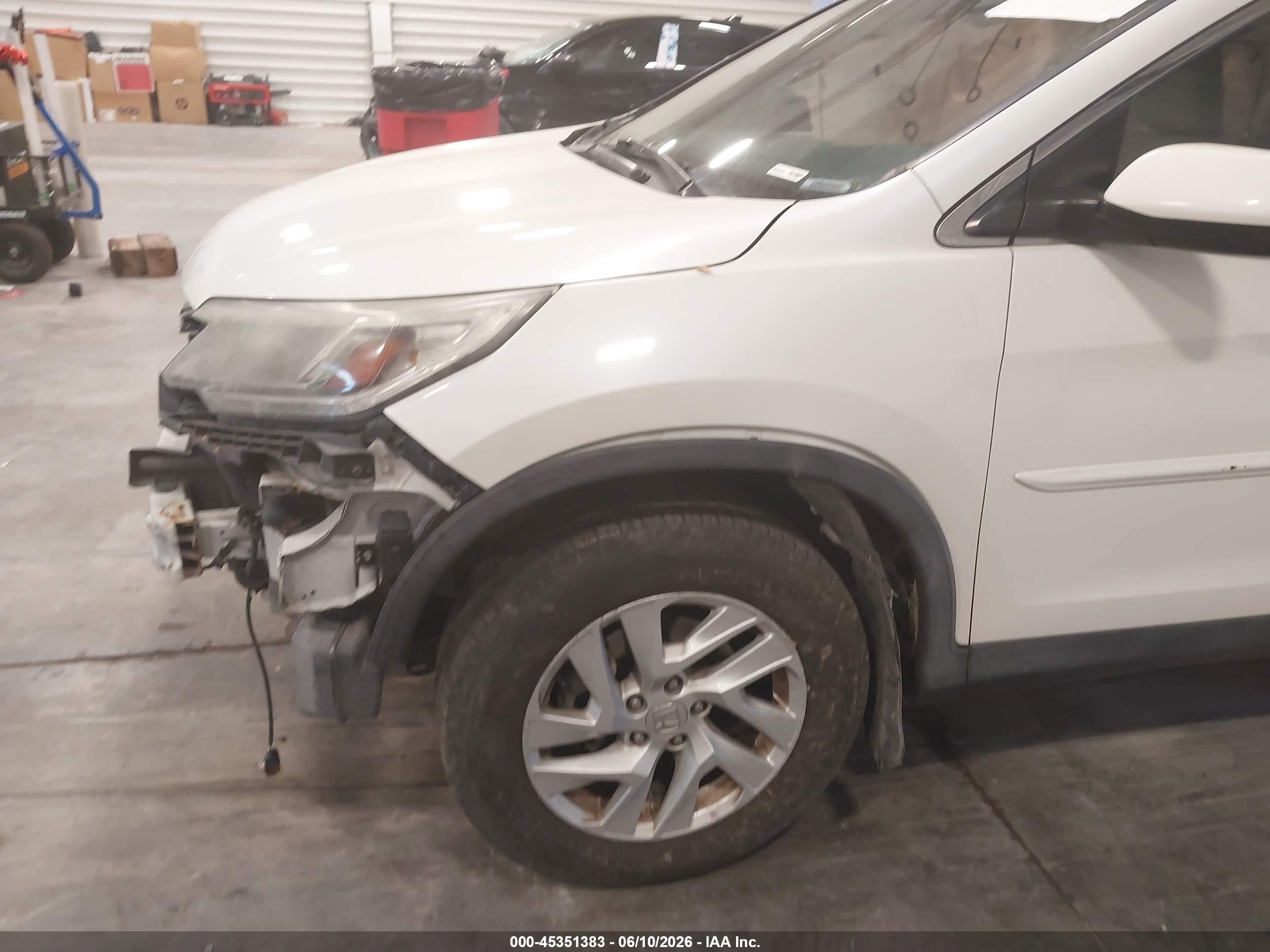 2016 Honda Cr-v Ex-l White vin: 5J6RM3H78GL010275