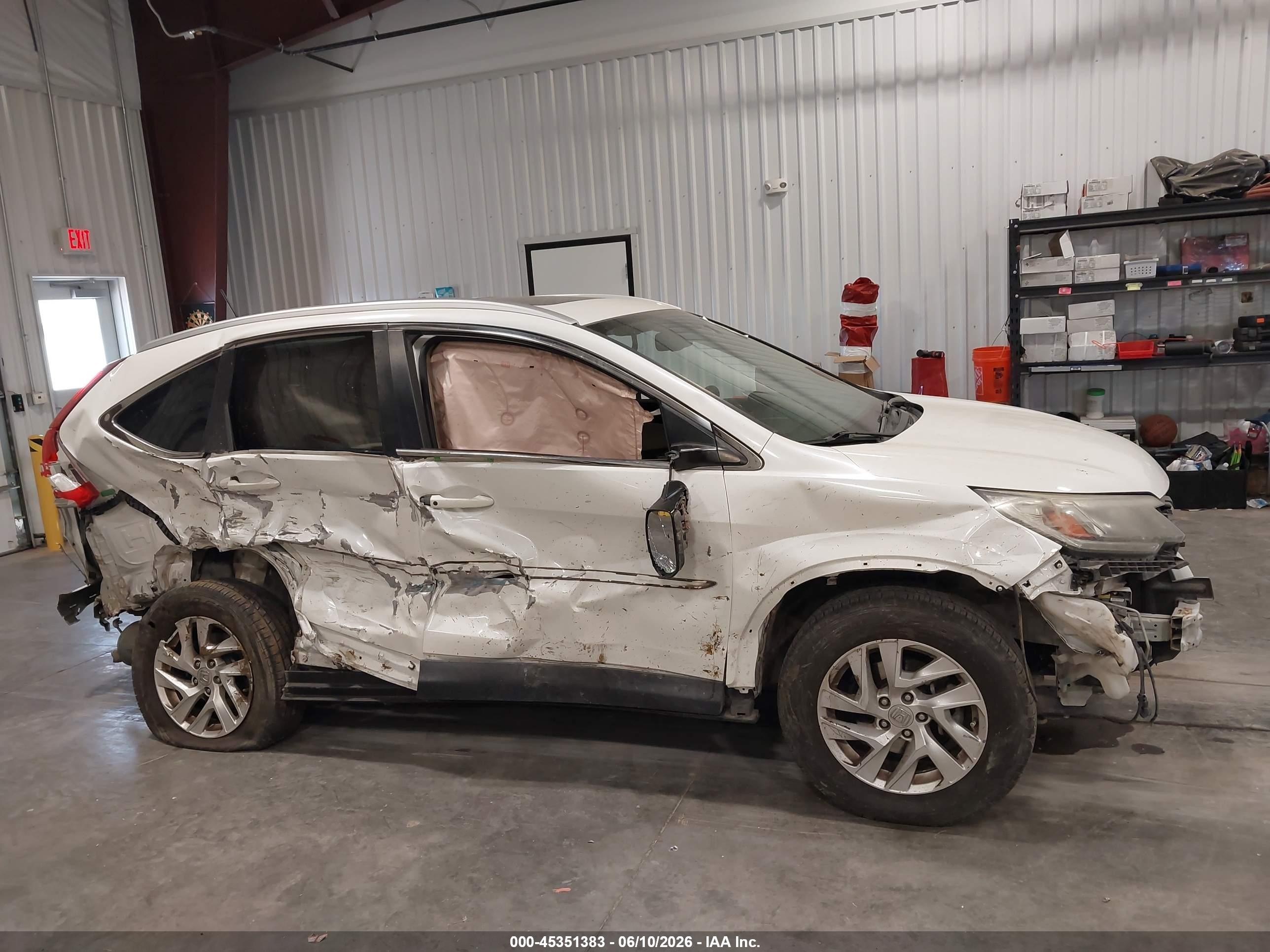 2016 Honda Cr-v Ex-l White vin: 5J6RM3H78GL010275