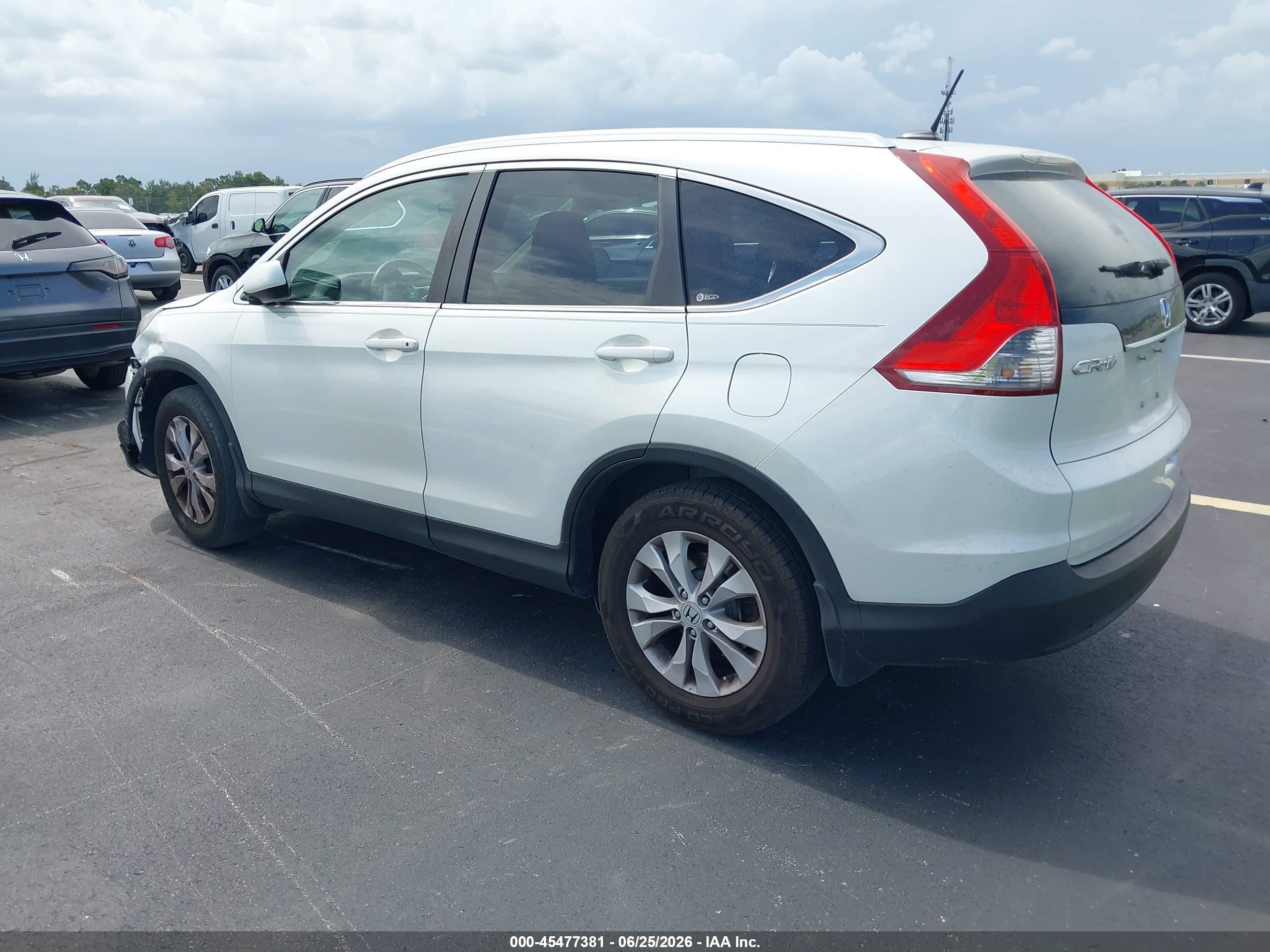 2012 Honda Cr-v Ex-l White vin: 5J6RM3H79CL040248