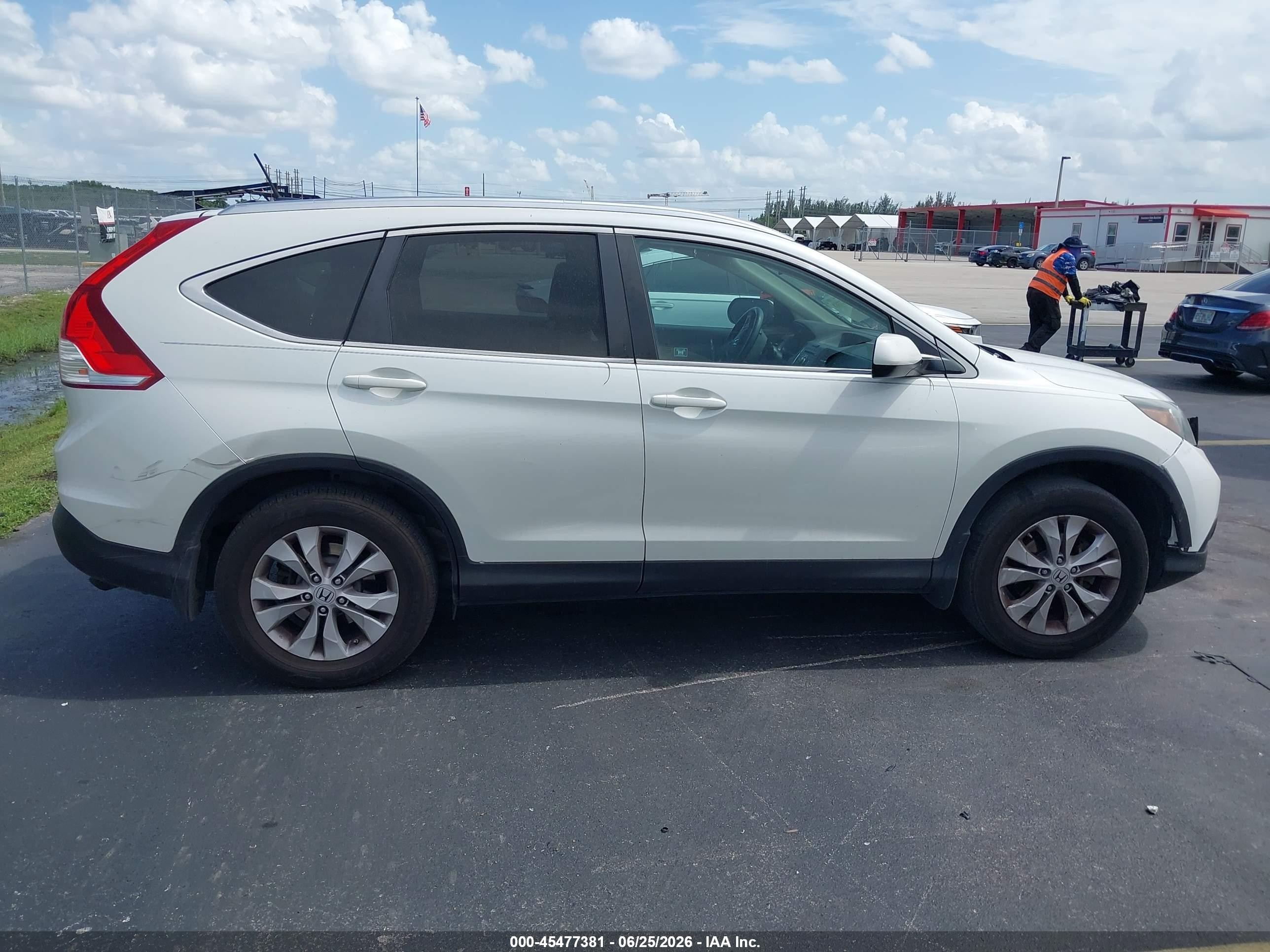 2012 Honda Cr-v Ex-l White vin: 5J6RM3H79CL040248