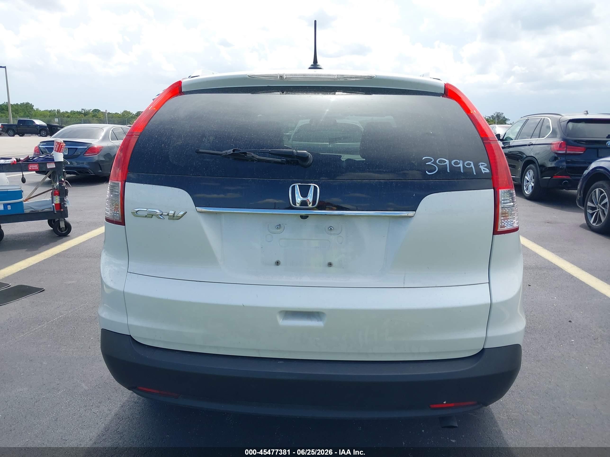 2012 Honda Cr-v Ex-l White vin: 5J6RM3H79CL040248