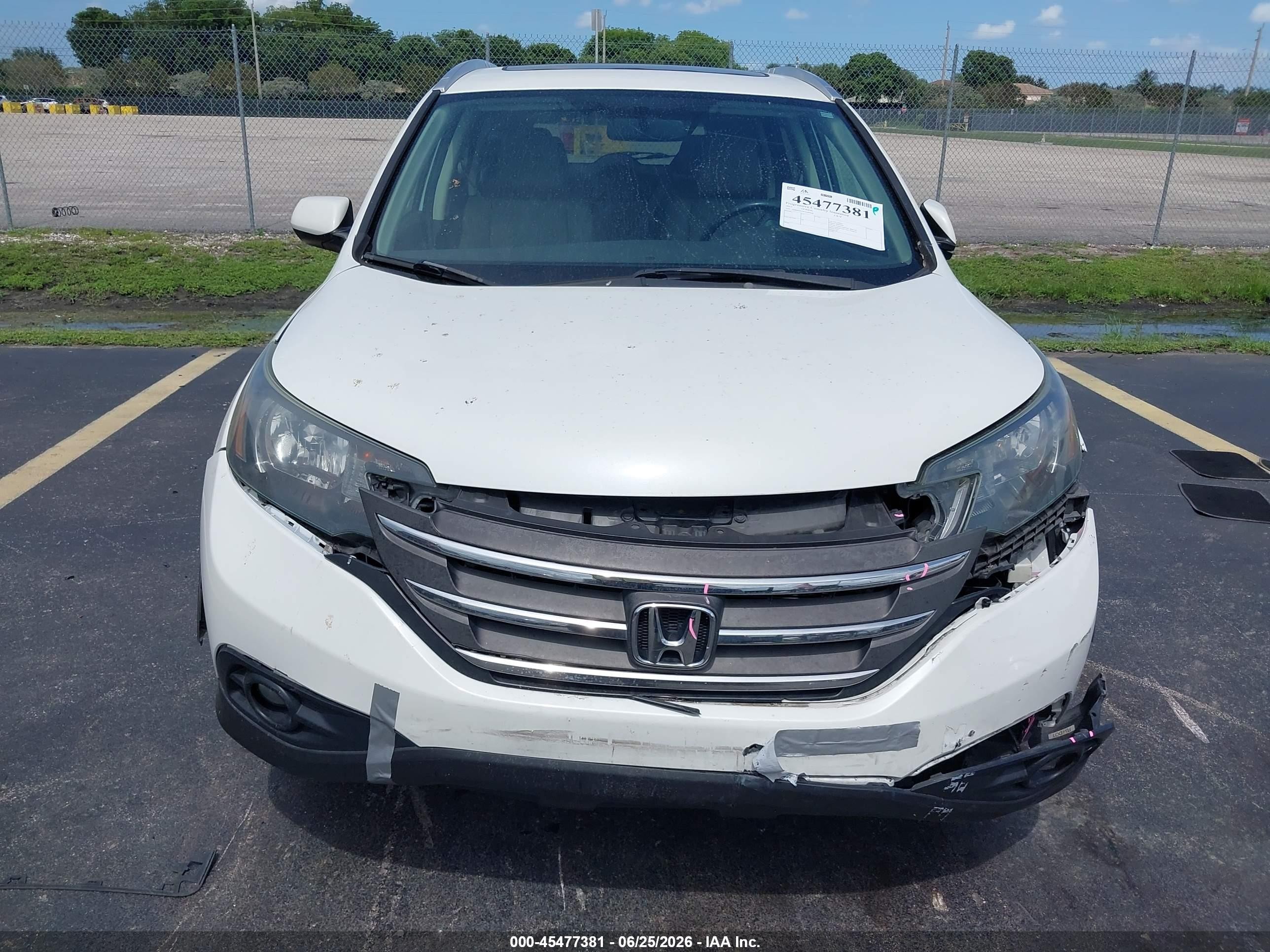 2012 Honda Cr-v Ex-l White vin: 5J6RM3H79CL040248