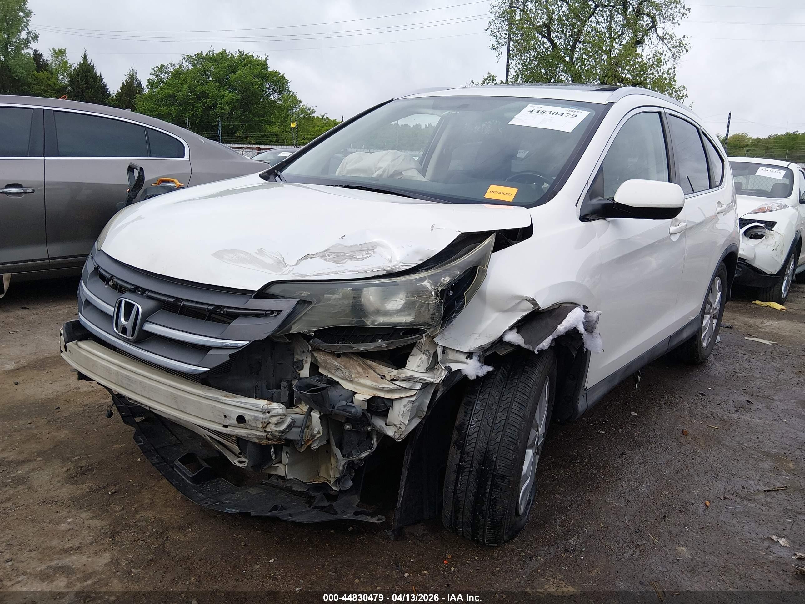 2012 Honda Cr-v Ex-l Белый vin: 5J6RM3H79CL042713
