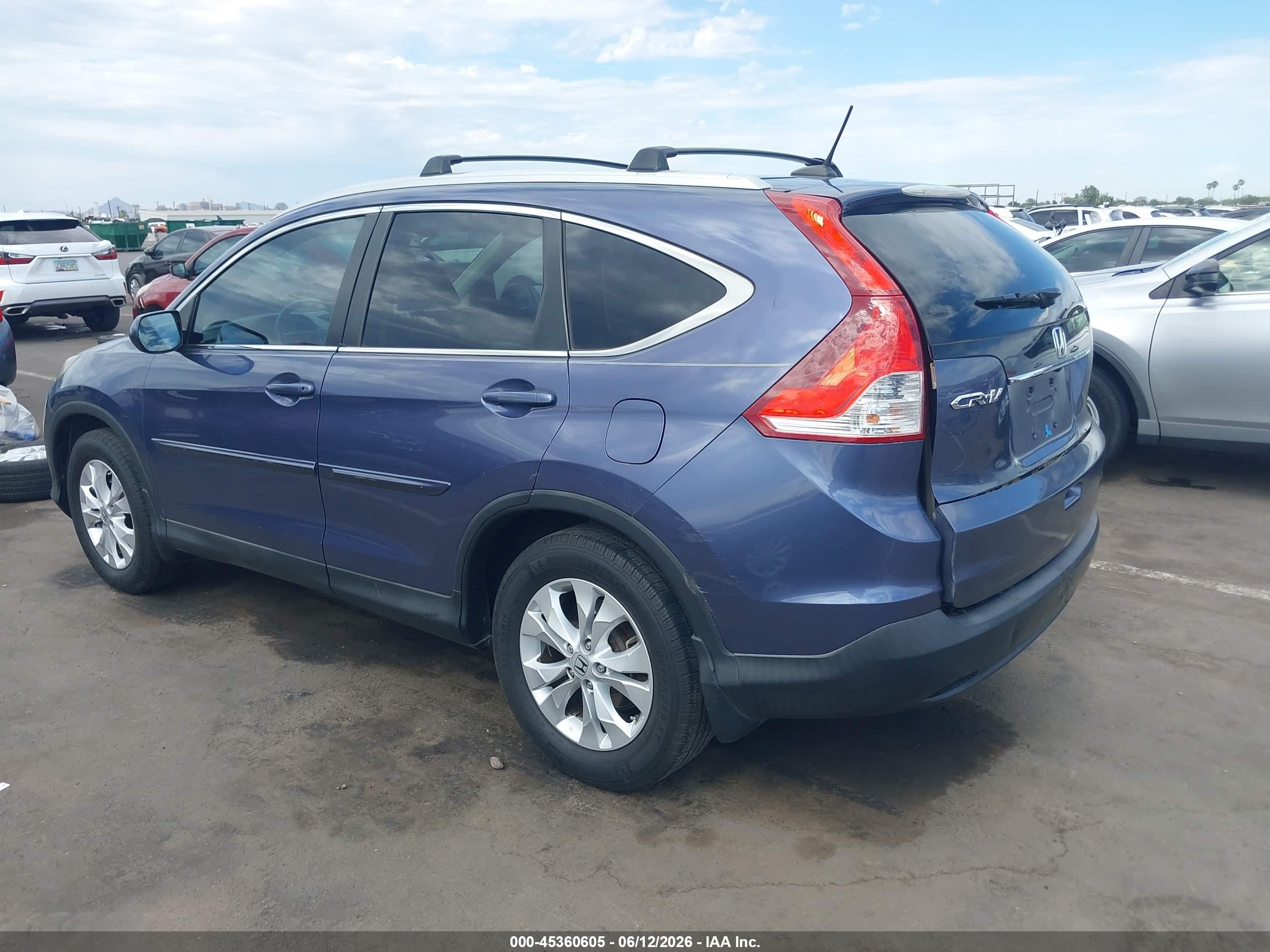 2013 Honda Cr-v Ex-l Blue vin: 5J6RM3H79DL009311