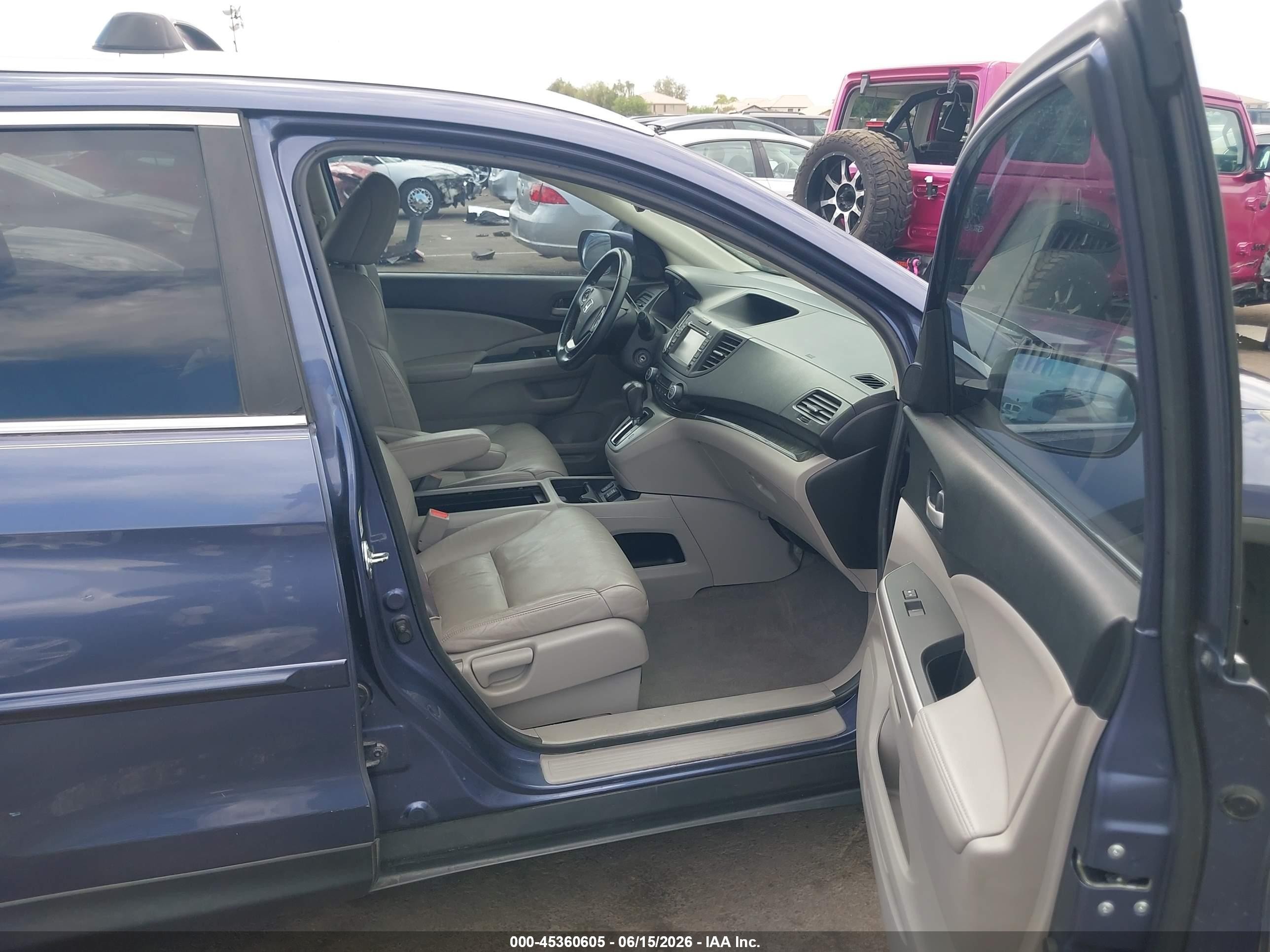 2013 Honda Cr-v Ex-l Blue vin: 5J6RM3H79DL009311