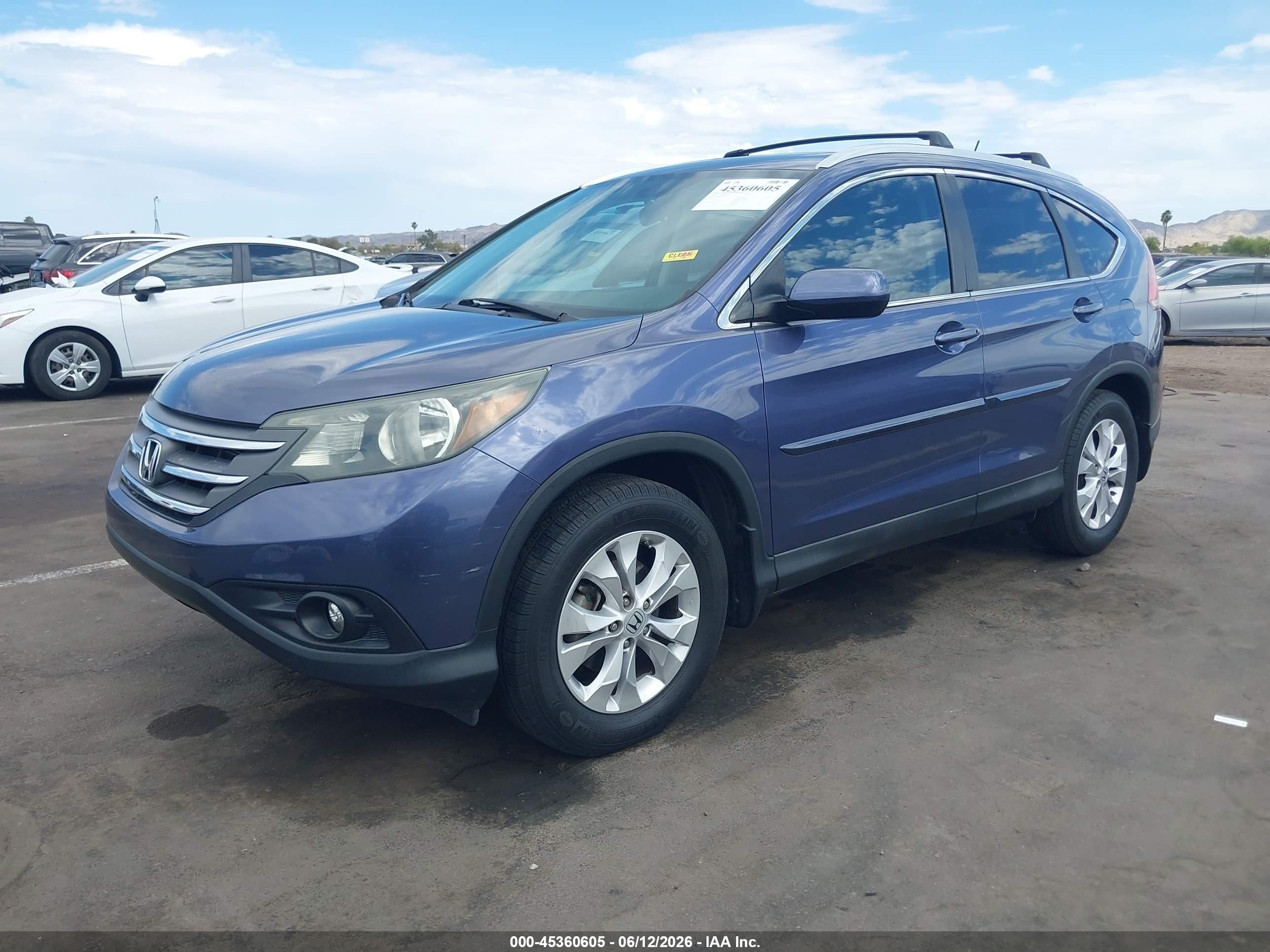 2013 Honda Cr-v Ex-l Blue vin: 5J6RM3H79DL009311