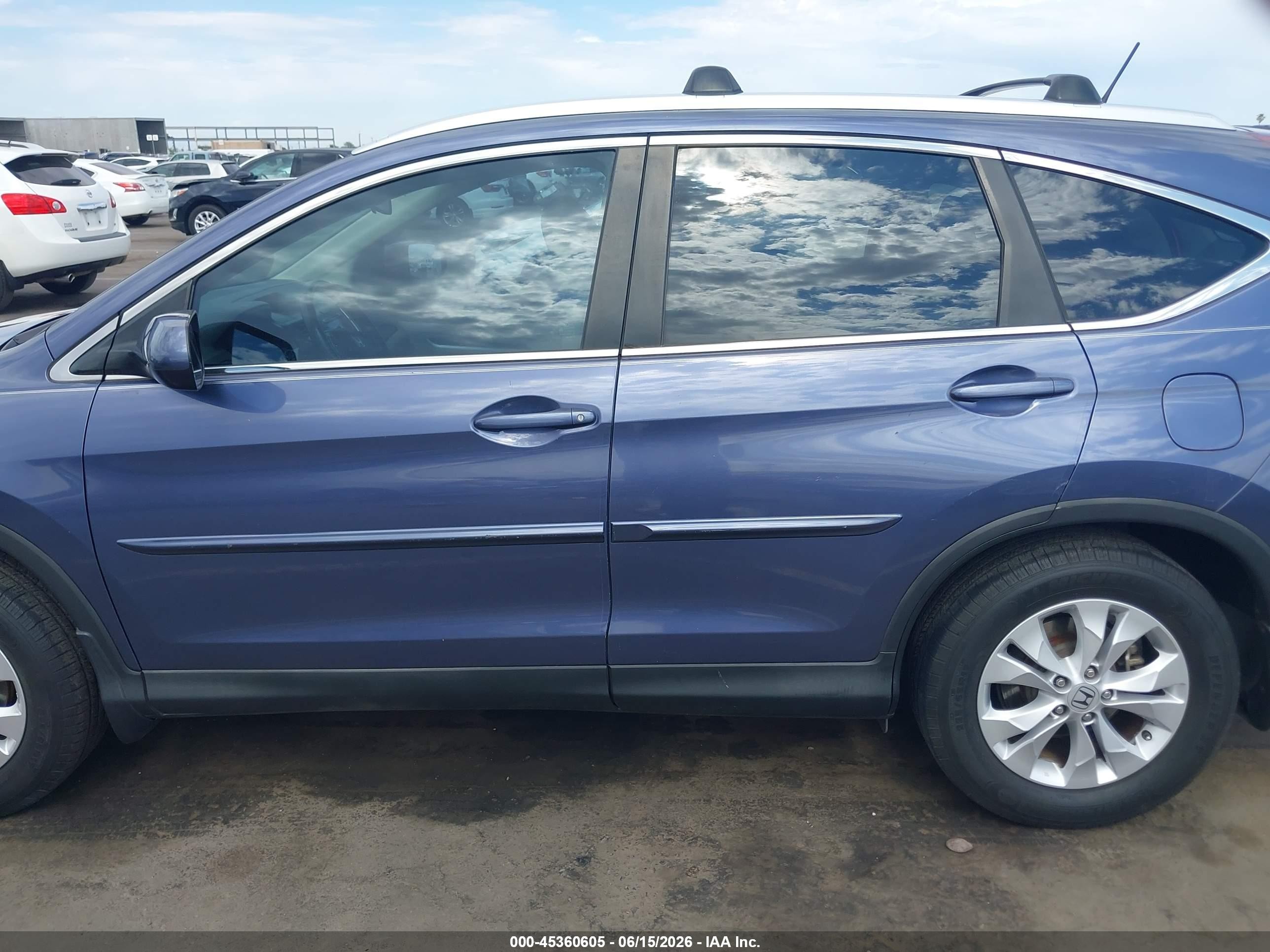 2013 Honda Cr-v Ex-l Blue vin: 5J6RM3H79DL009311