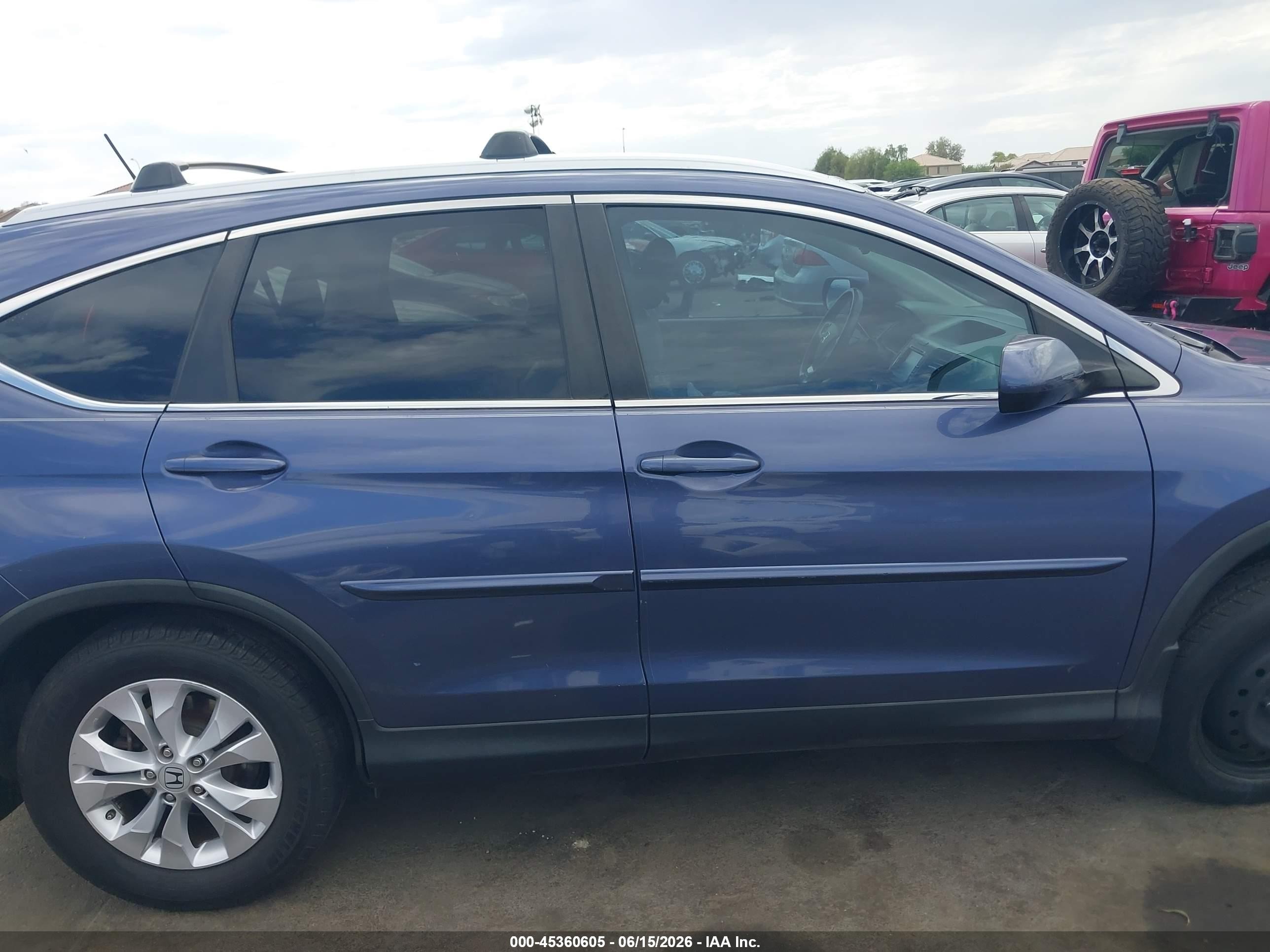 2013 Honda Cr-v Ex-l Blue vin: 5J6RM3H79DL009311