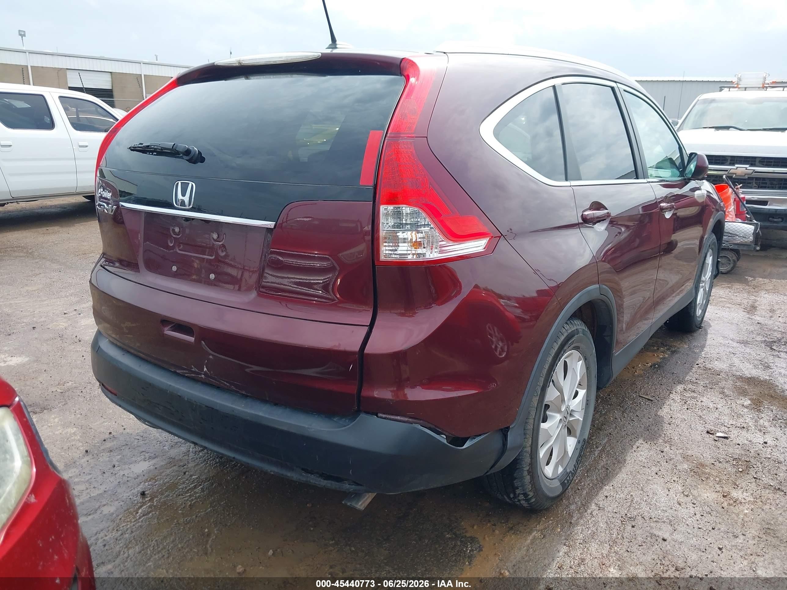 2013 Honda Cr-v Ex-l Red vin: 5J6RM3H79DL011057