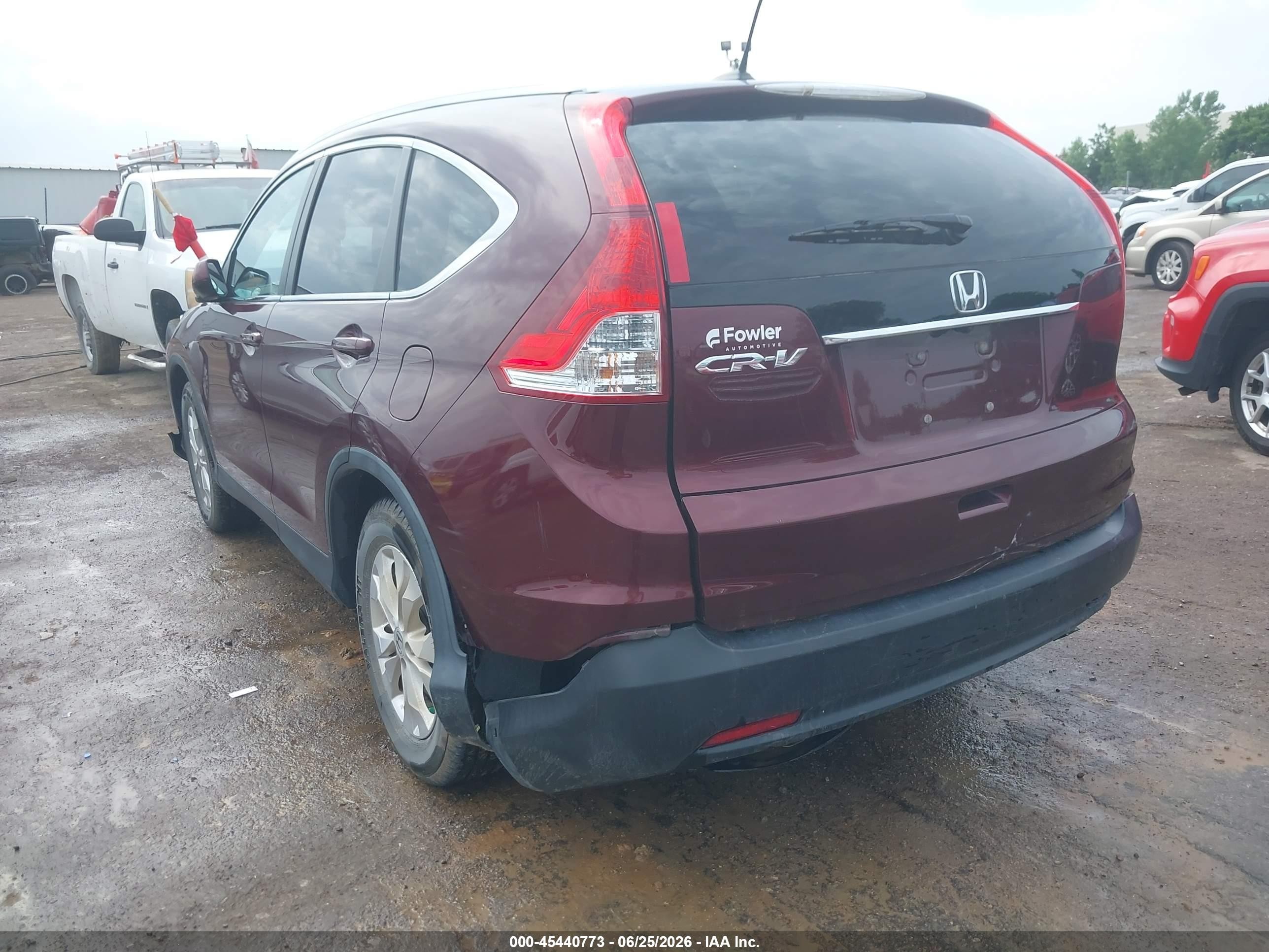 2013 Honda Cr-v Ex-l Red vin: 5J6RM3H79DL011057