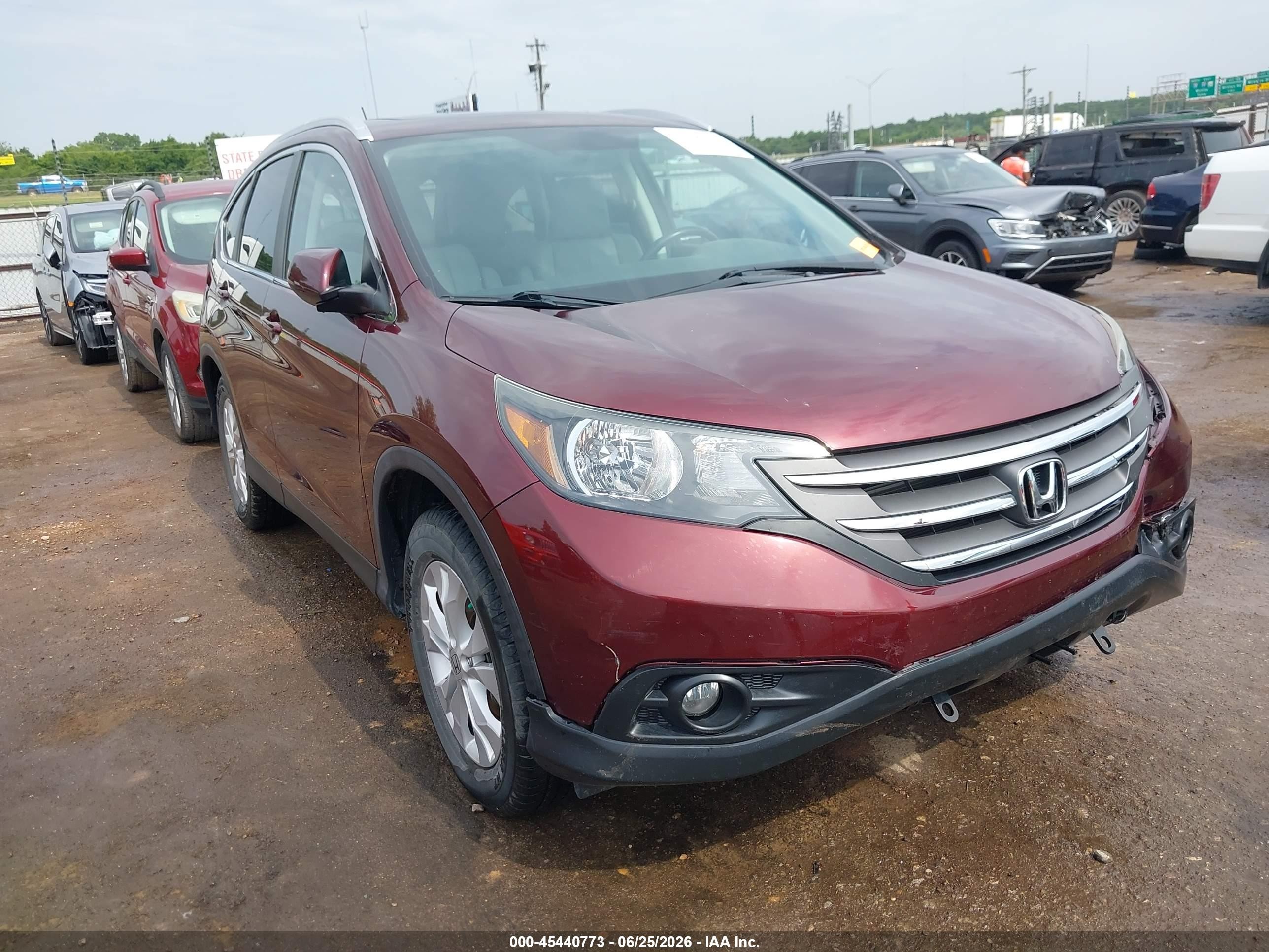 2013 Honda Cr-v Ex-l Red vin: 5J6RM3H79DL011057