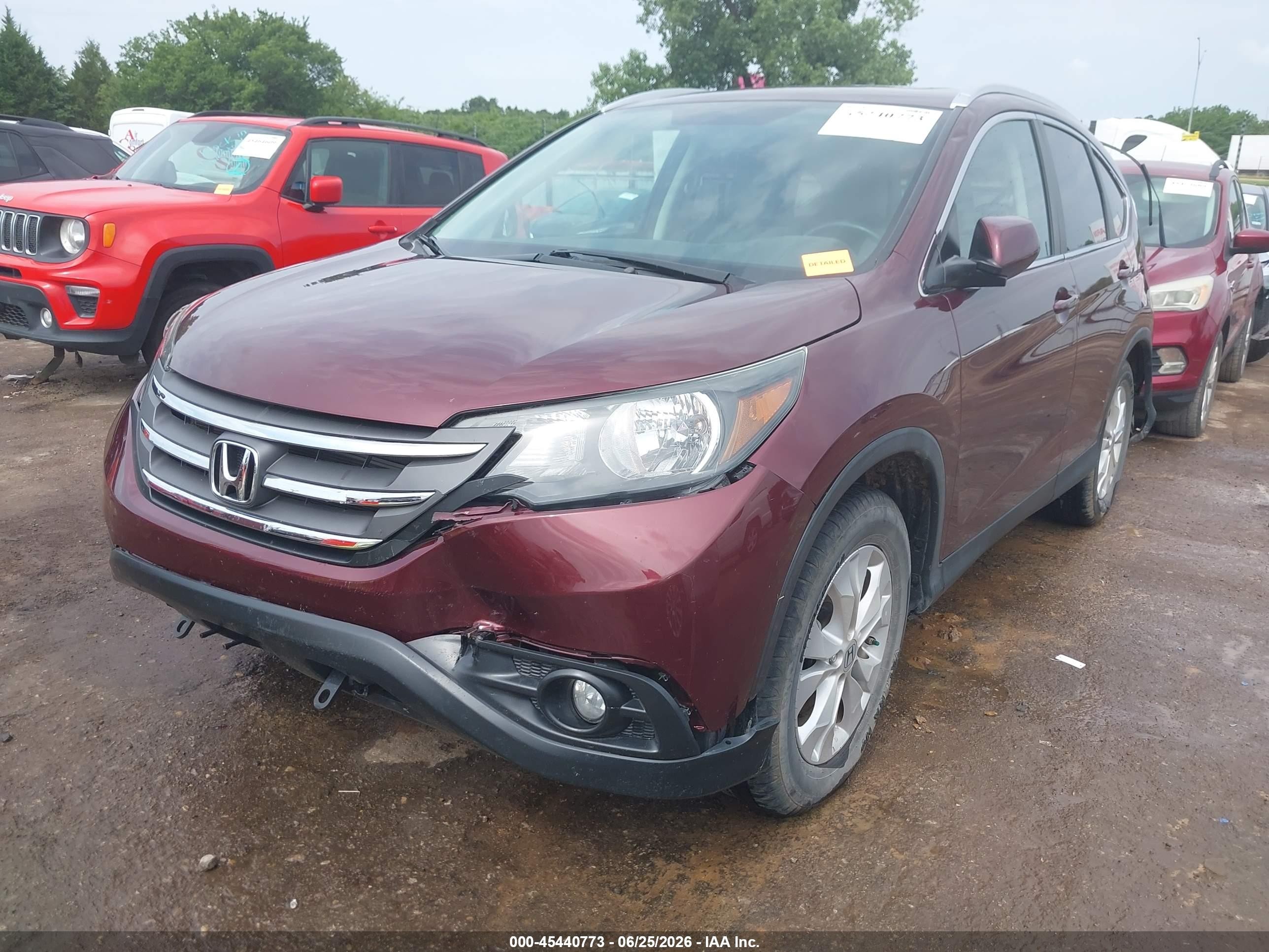 2013 Honda Cr-v Ex-l Red vin: 5J6RM3H79DL011057