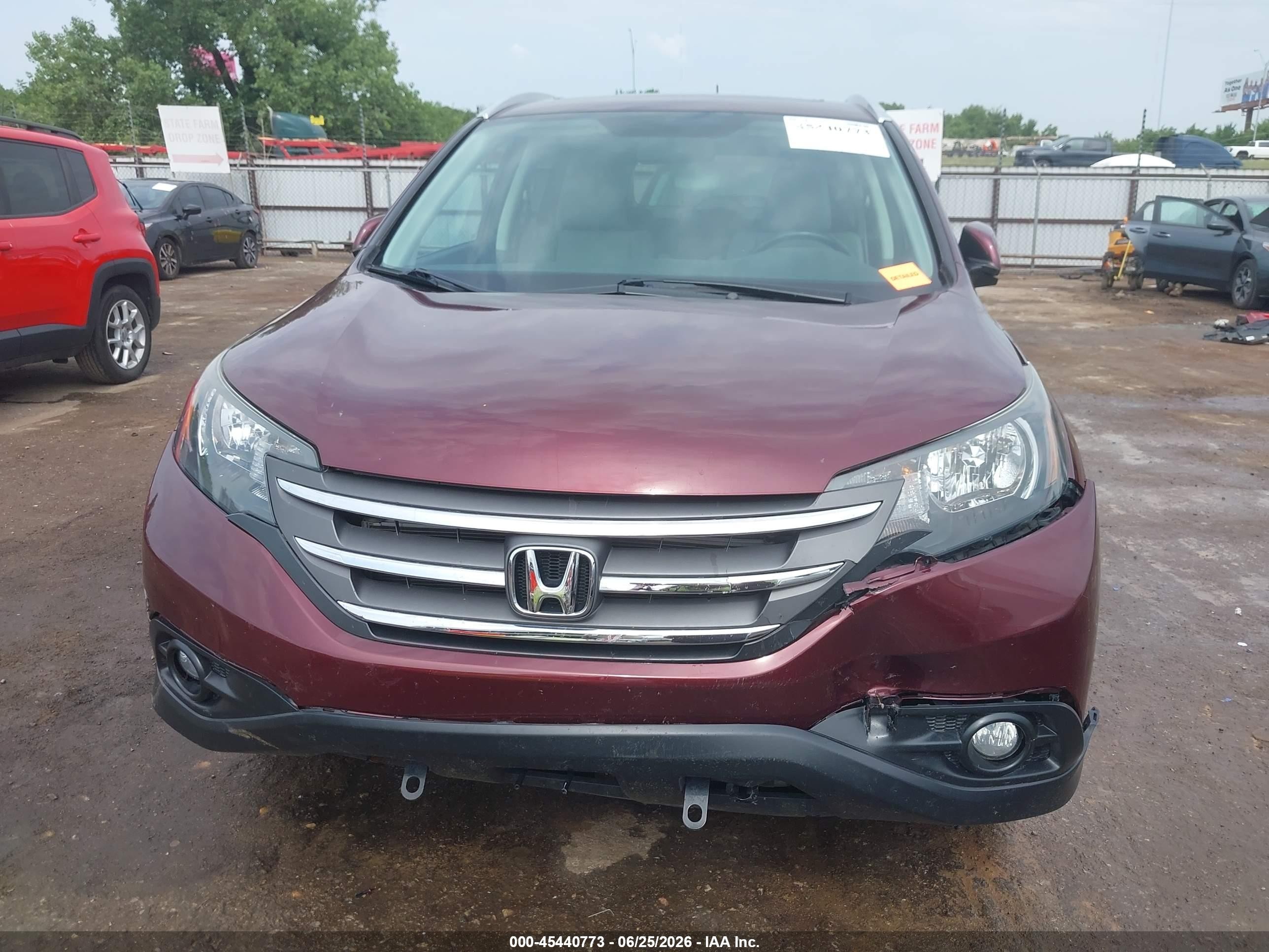 2013 Honda Cr-v Ex-l Red vin: 5J6RM3H79DL011057