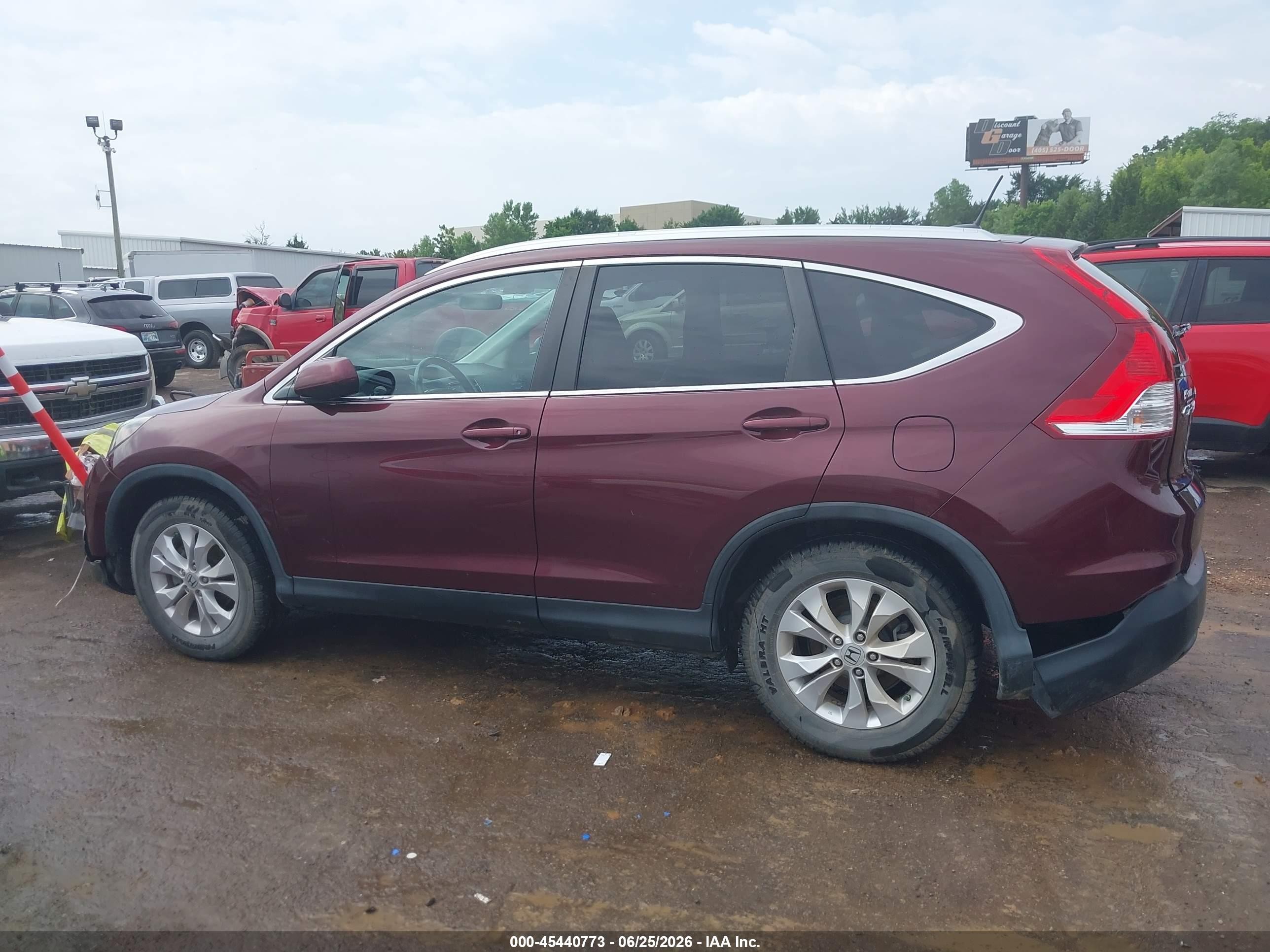 2013 Honda Cr-v Ex-l Red vin: 5J6RM3H79DL011057
