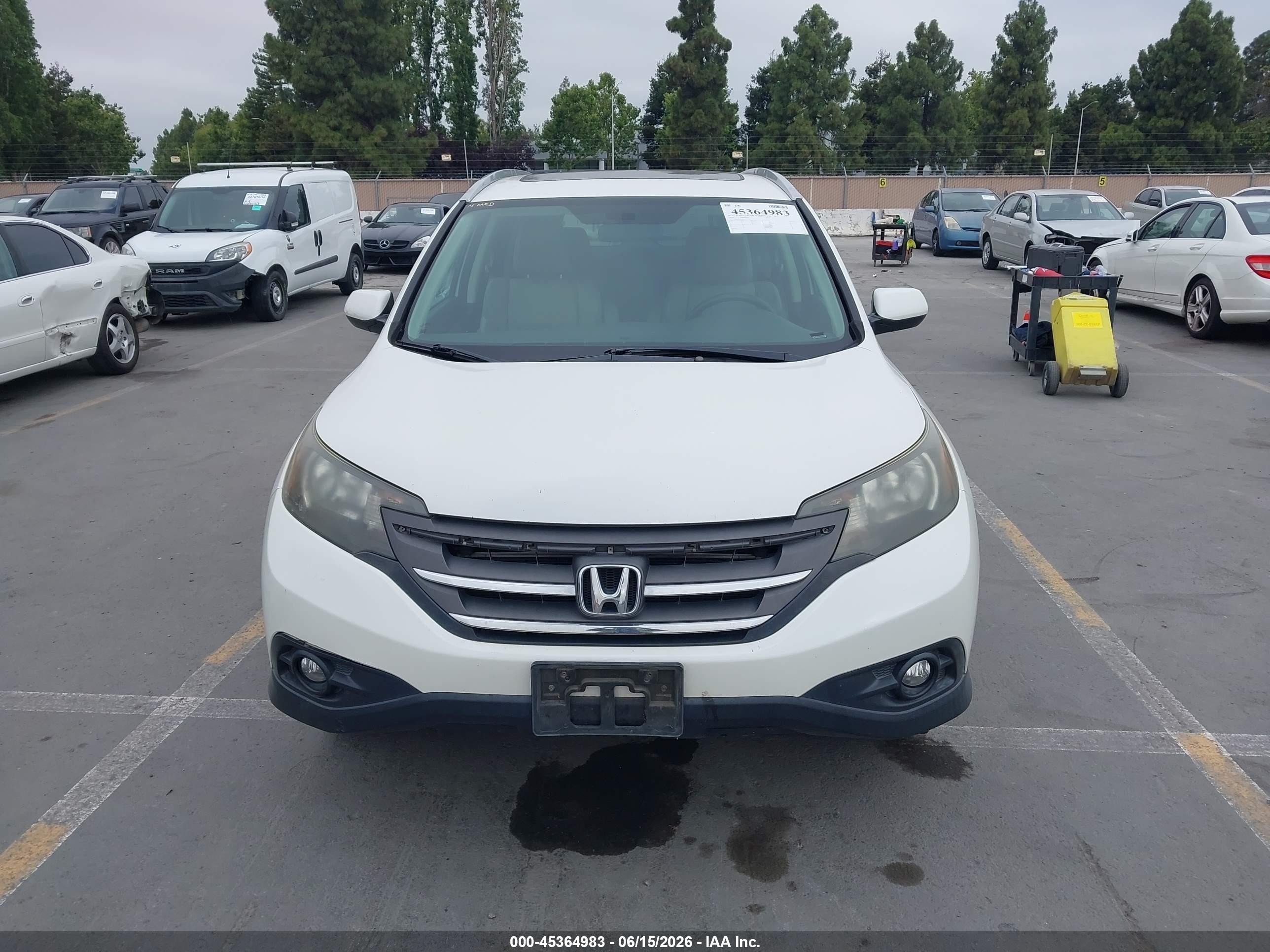 2014 Honda Cr-v Ex-l White vin: 5J6RM3H79EL025624