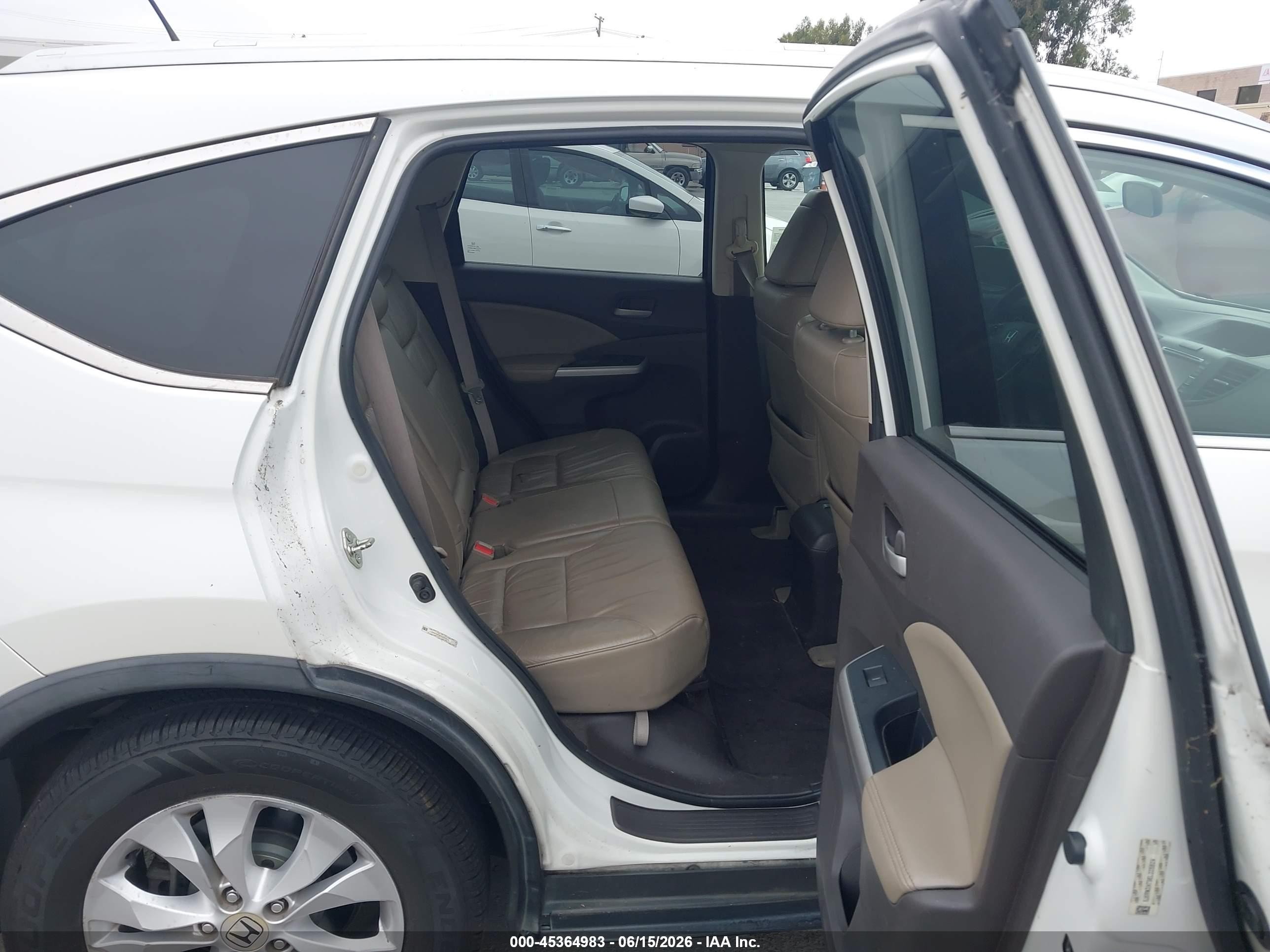 2014 Honda Cr-v Ex-l White vin: 5J6RM3H79EL025624