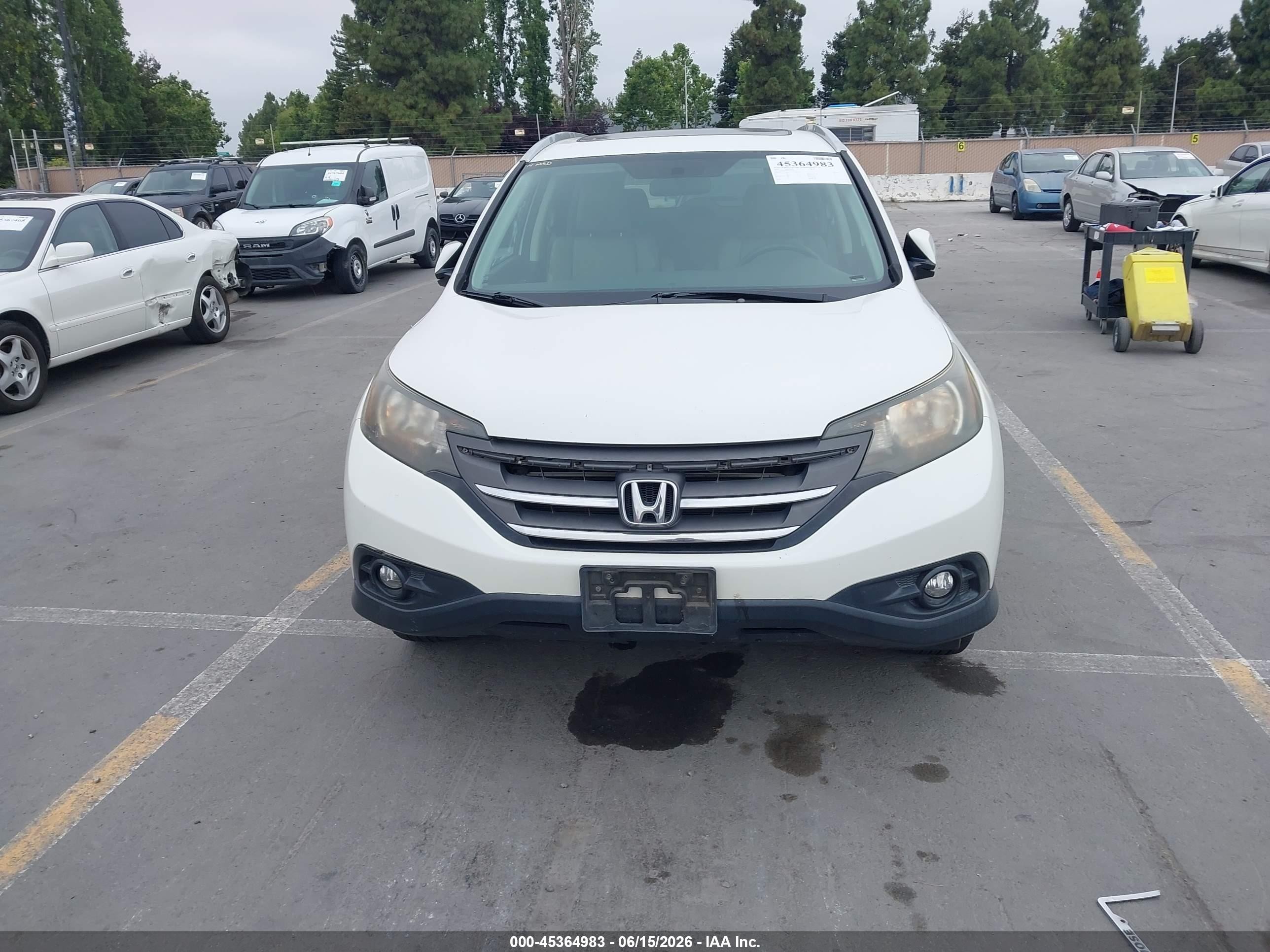 2014 Honda Cr-v Ex-l White vin: 5J6RM3H79EL025624