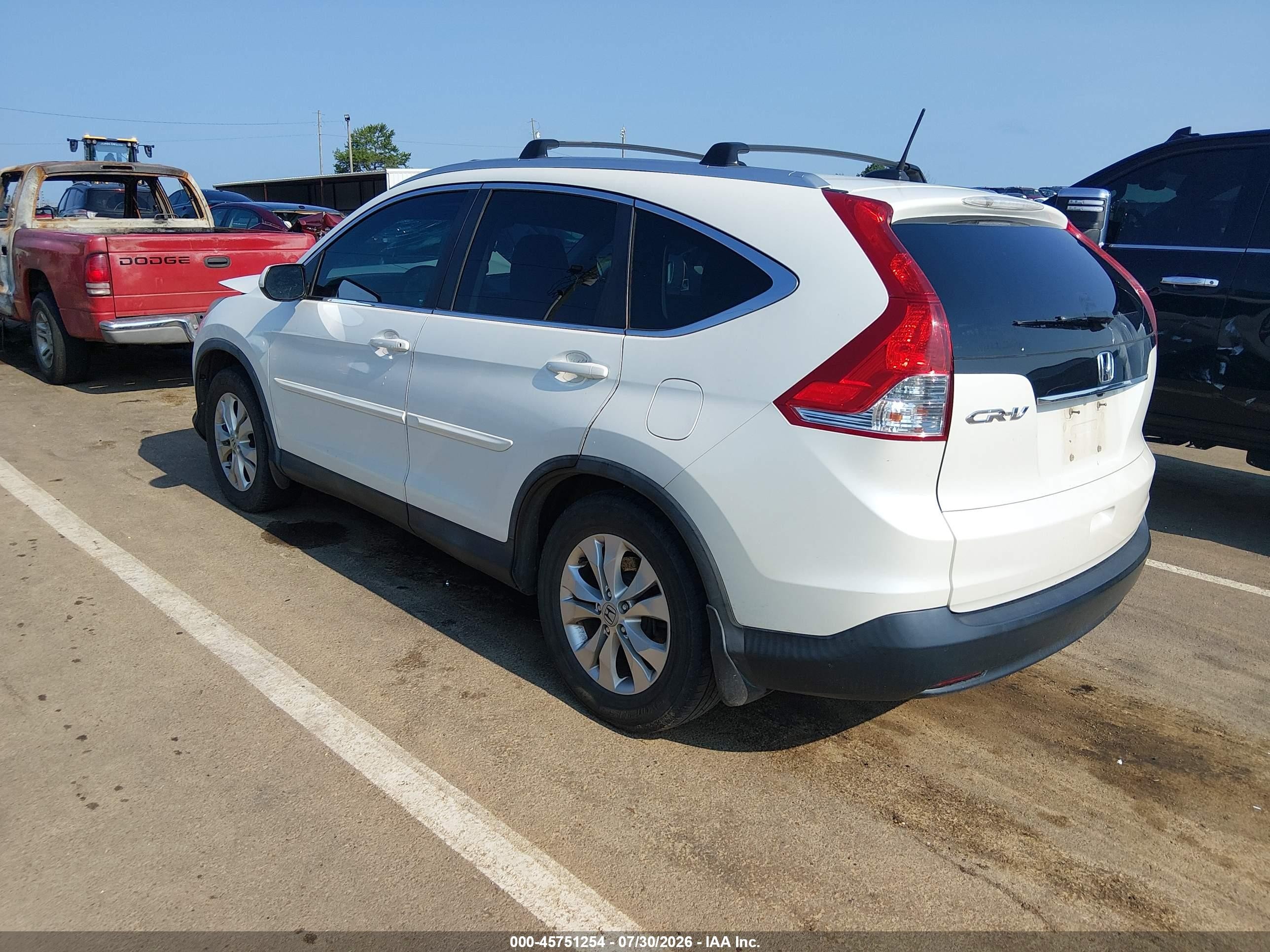 2014 Honda Cr-v Ex-l White vin: 5J6RM3H79EL036123