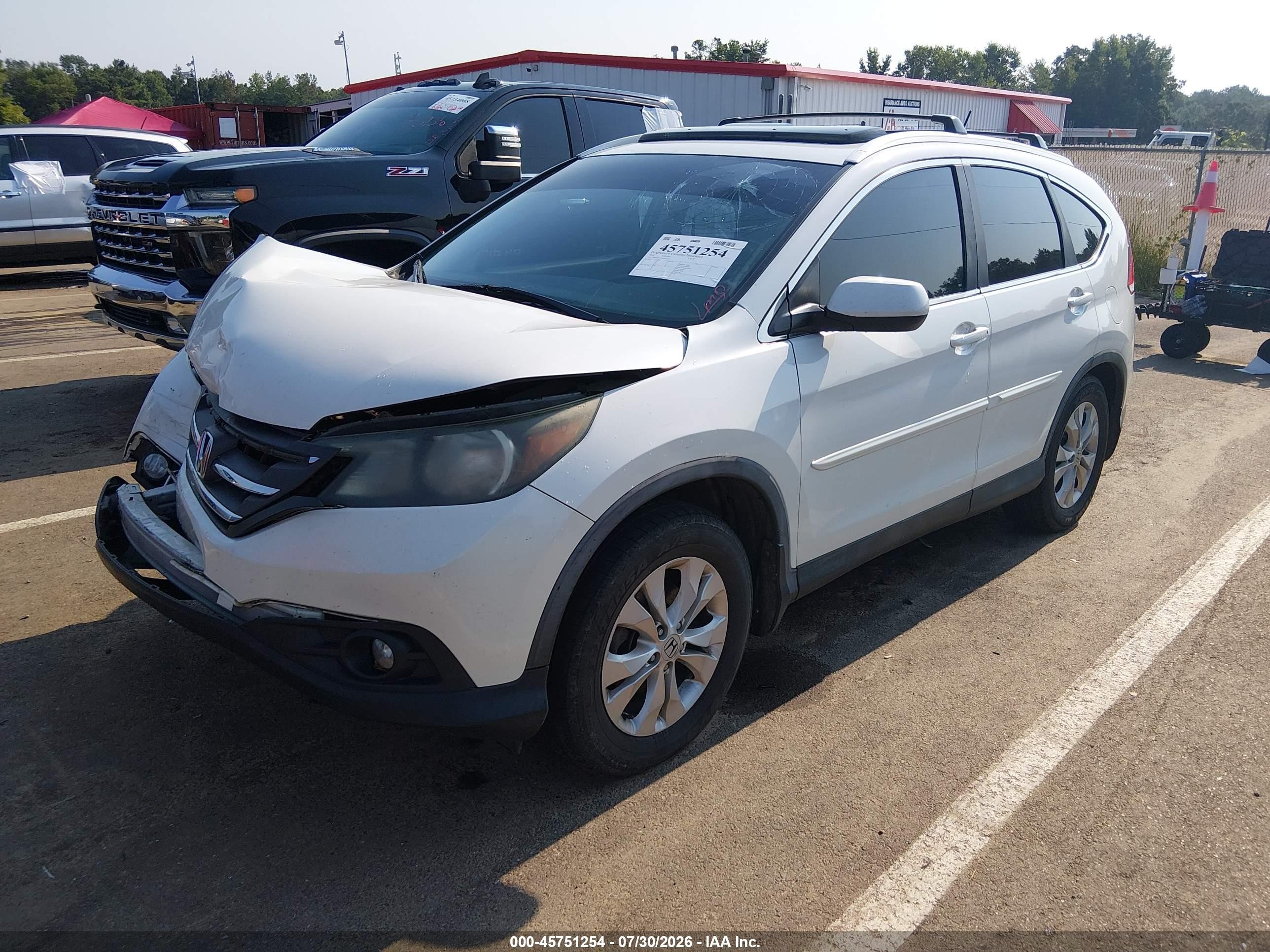 2014 Honda Cr-v Ex-l White vin: 5J6RM3H79EL036123