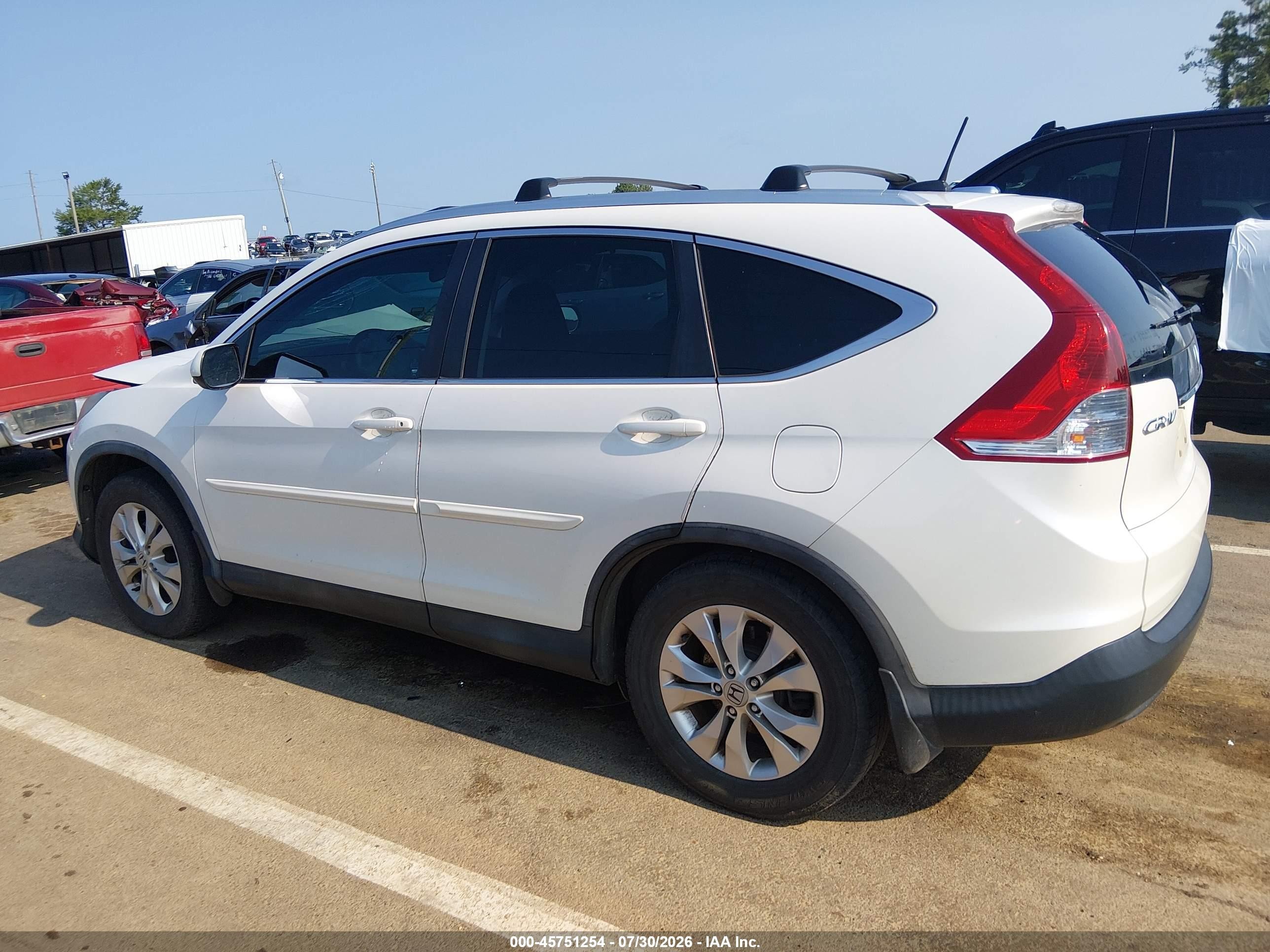 2014 Honda Cr-v Ex-l White vin: 5J6RM3H79EL036123