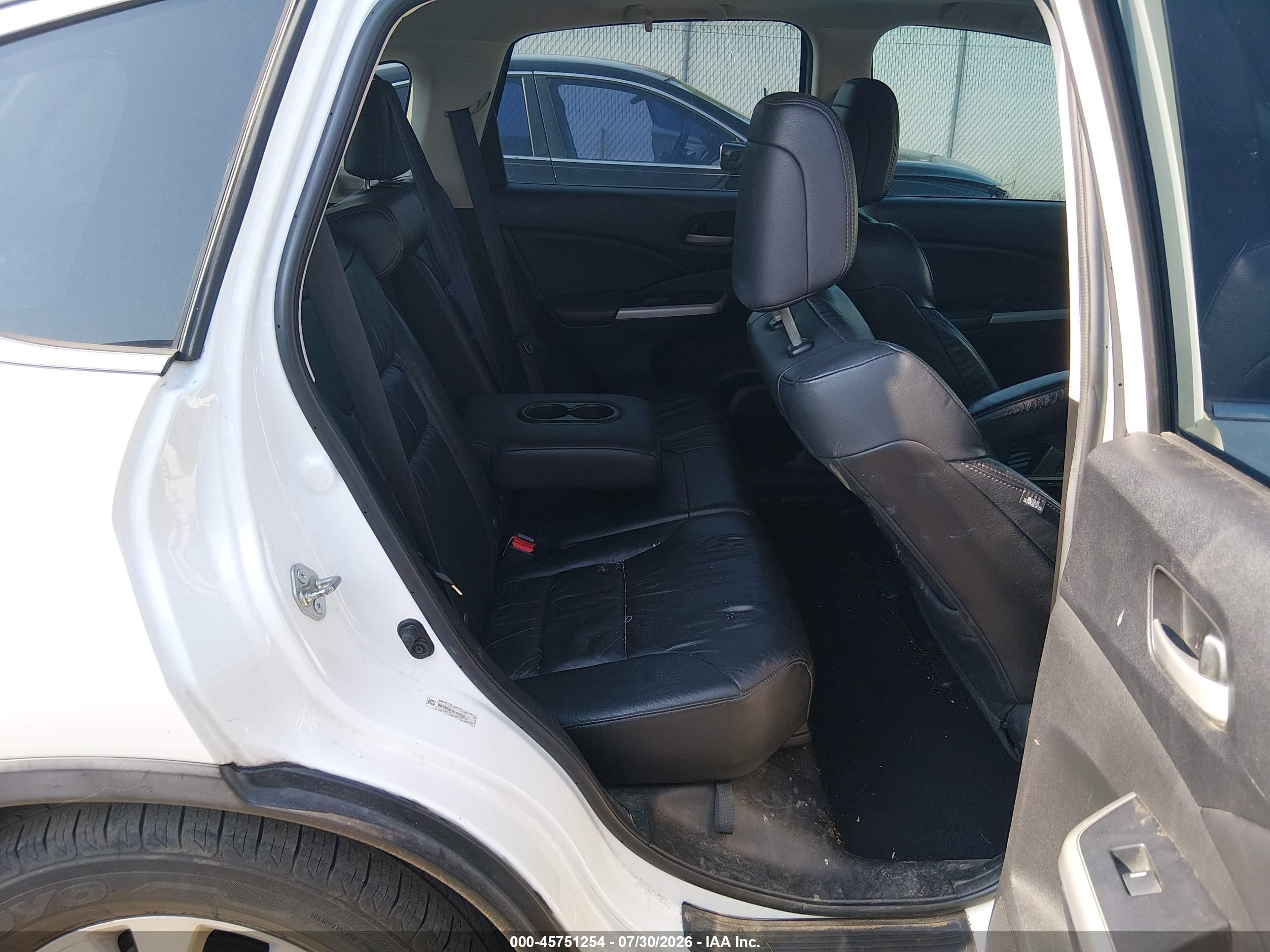 2014 Honda Cr-v Ex-l White vin: 5J6RM3H79EL036123