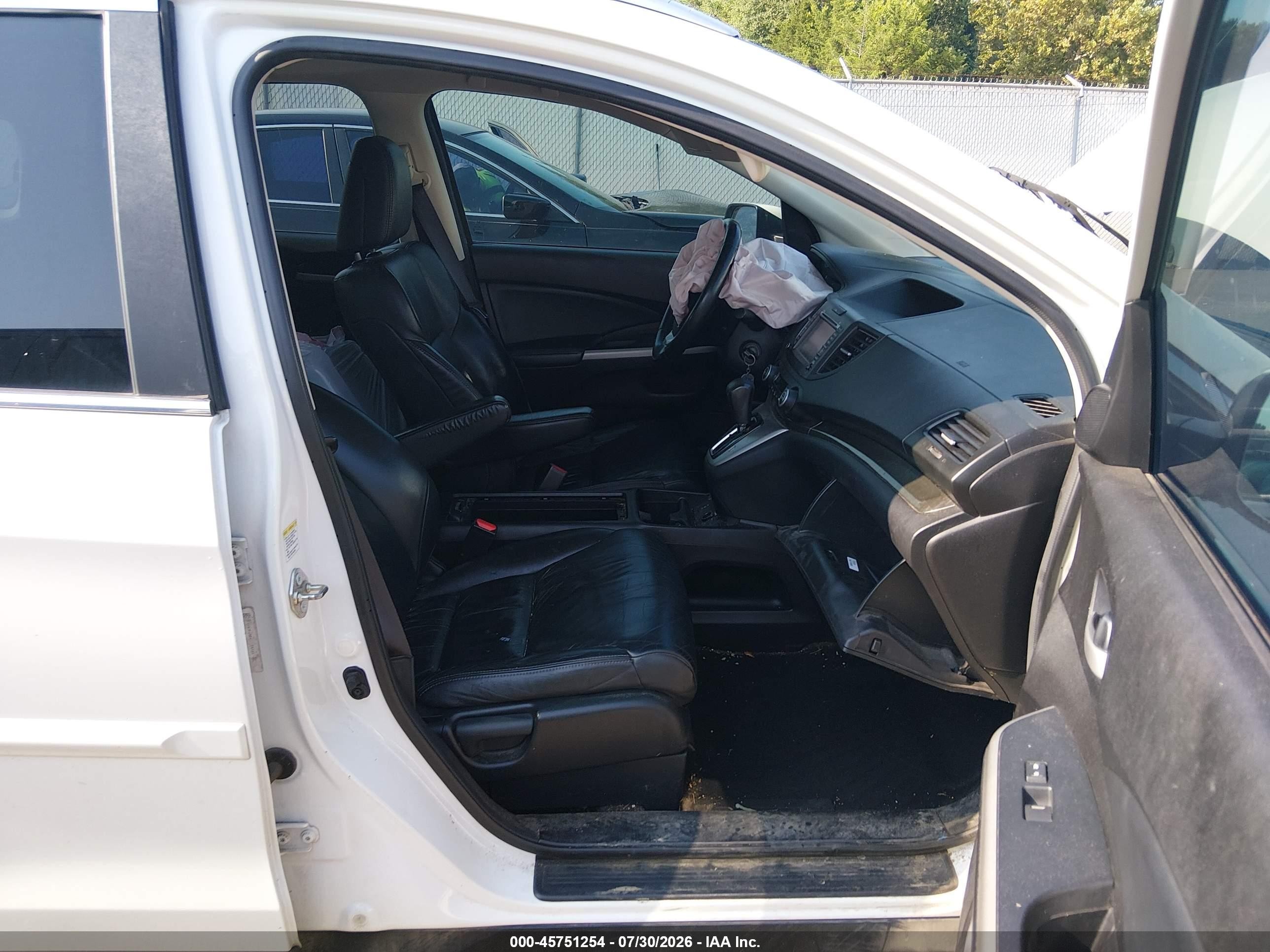 2014 Honda Cr-v Ex-l White vin: 5J6RM3H79EL036123