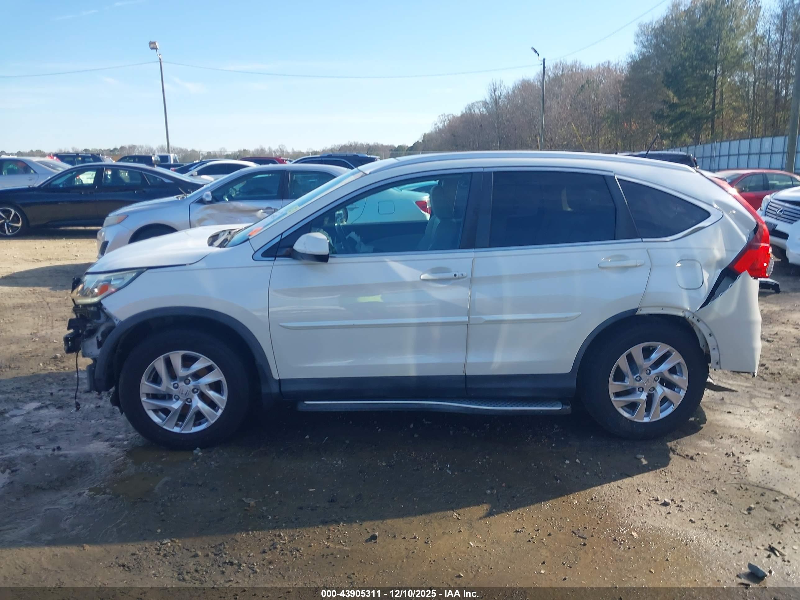 2015 Honda Cr-v Ex-l White vin: 5J6RM3H79FL003222