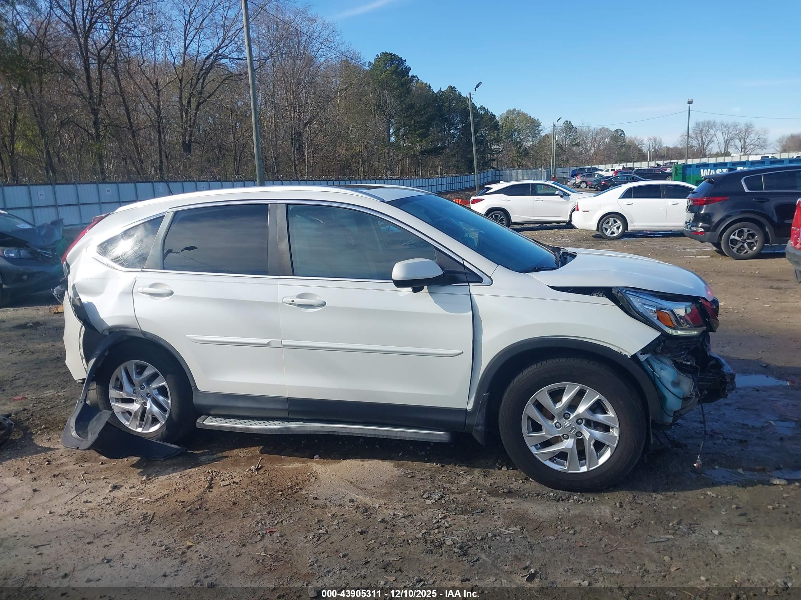 2015 Honda Cr-v Ex-l White vin: 5J6RM3H79FL003222