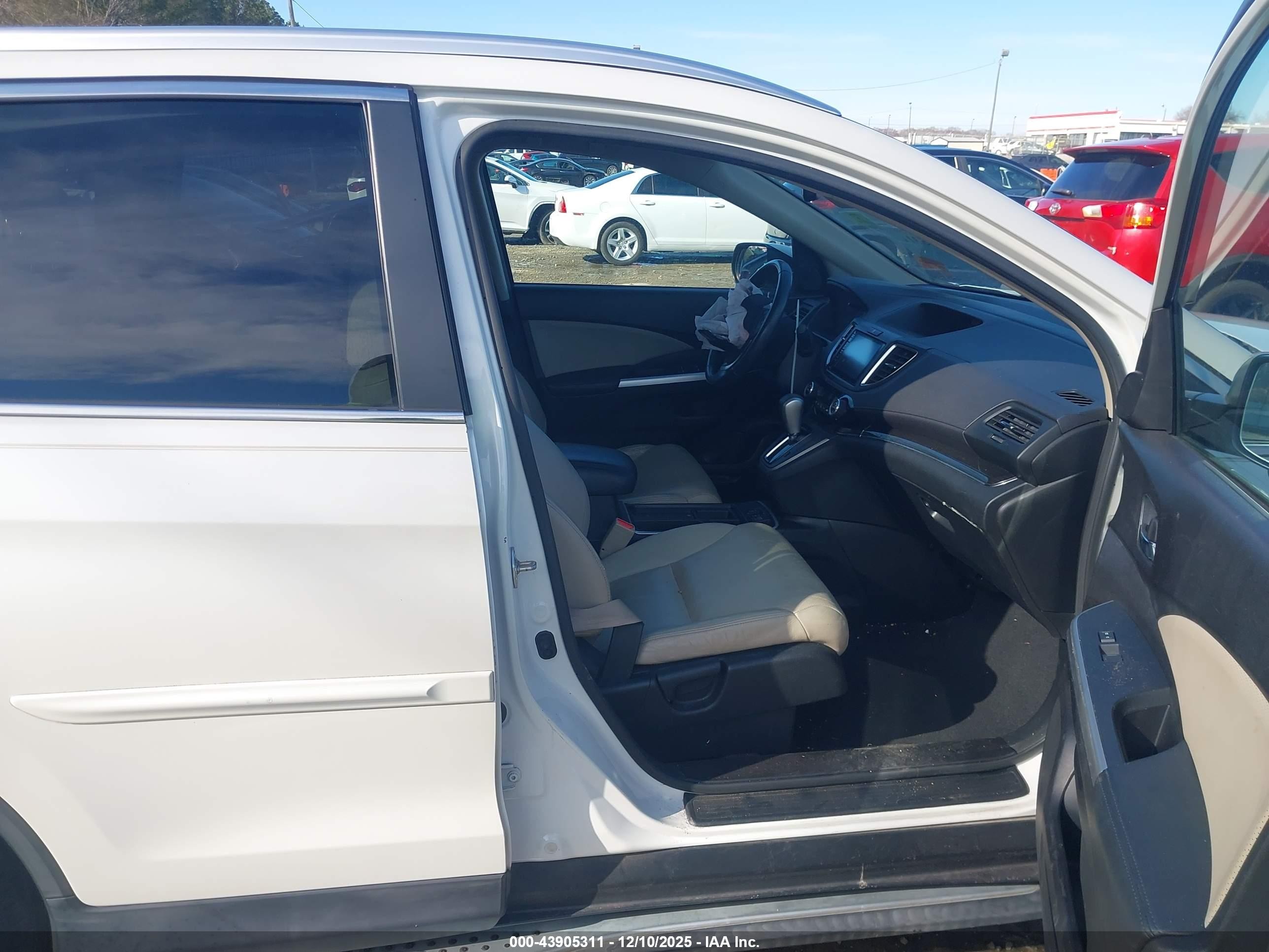 2015 Honda Cr-v Ex-l White vin: 5J6RM3H79FL003222