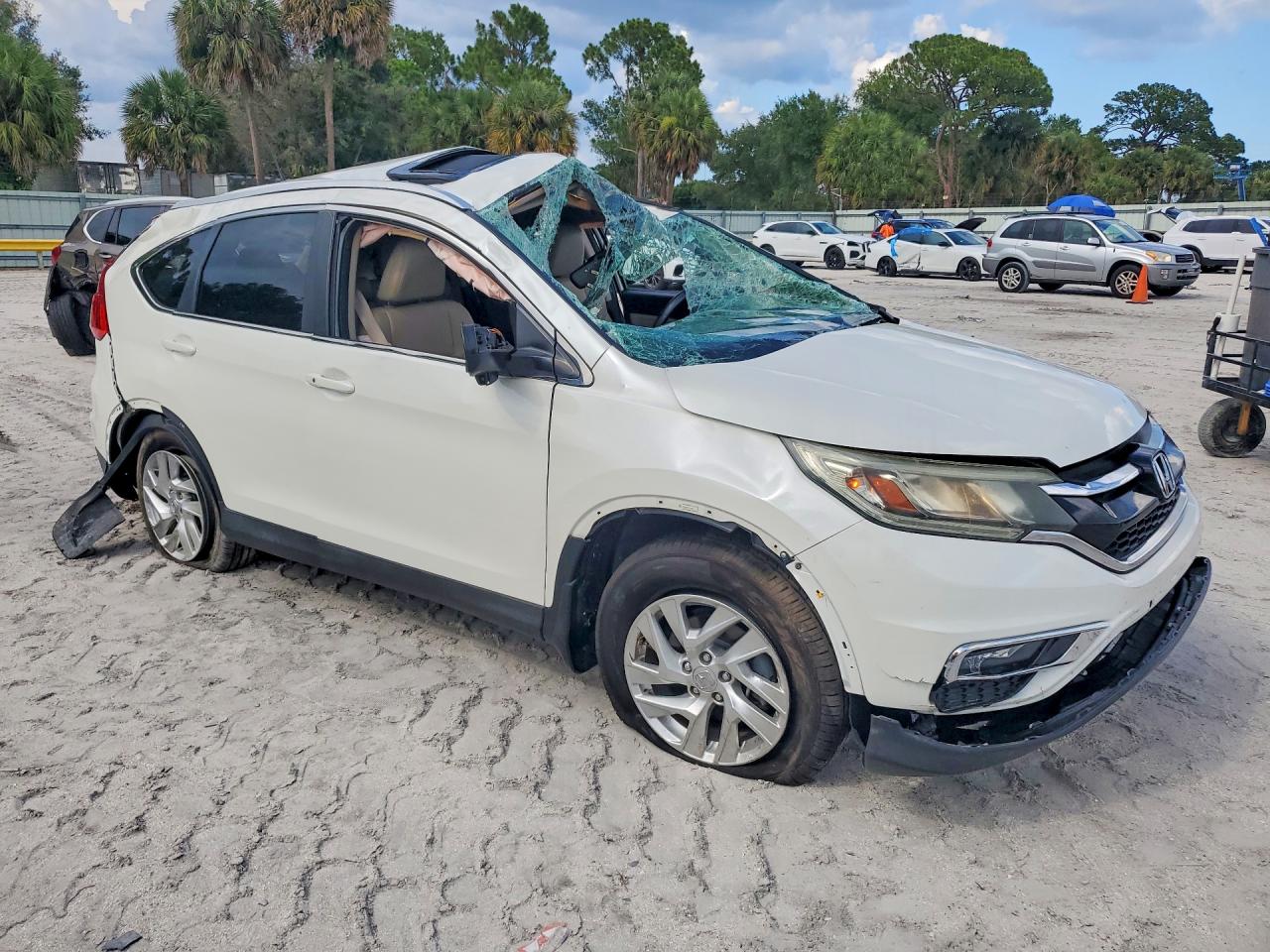 2015 Honda Cr-v Exl White vin: 5J6RM3H79FL008095