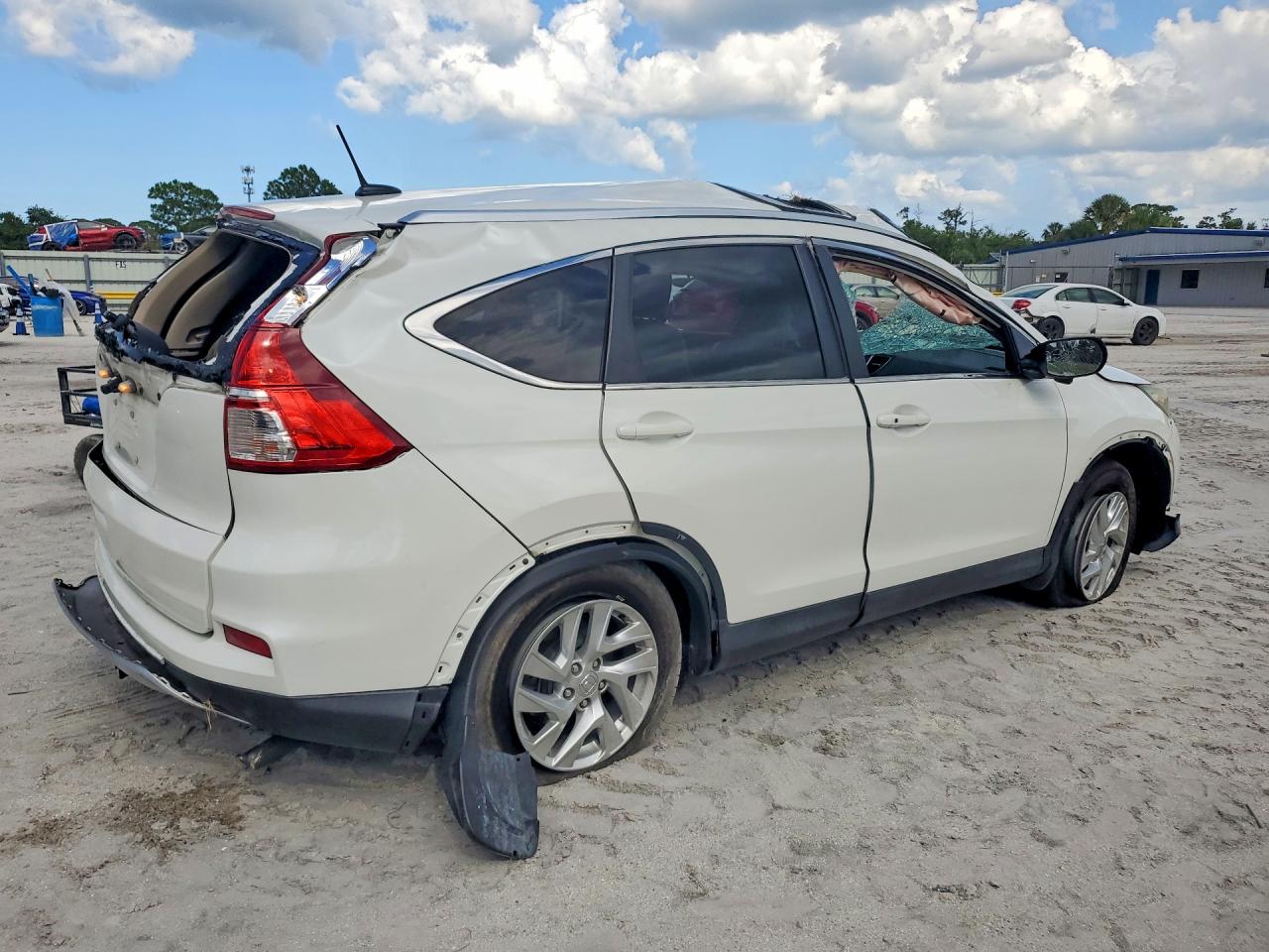 2015 Honda Cr-v Exl White vin: 5J6RM3H79FL008095