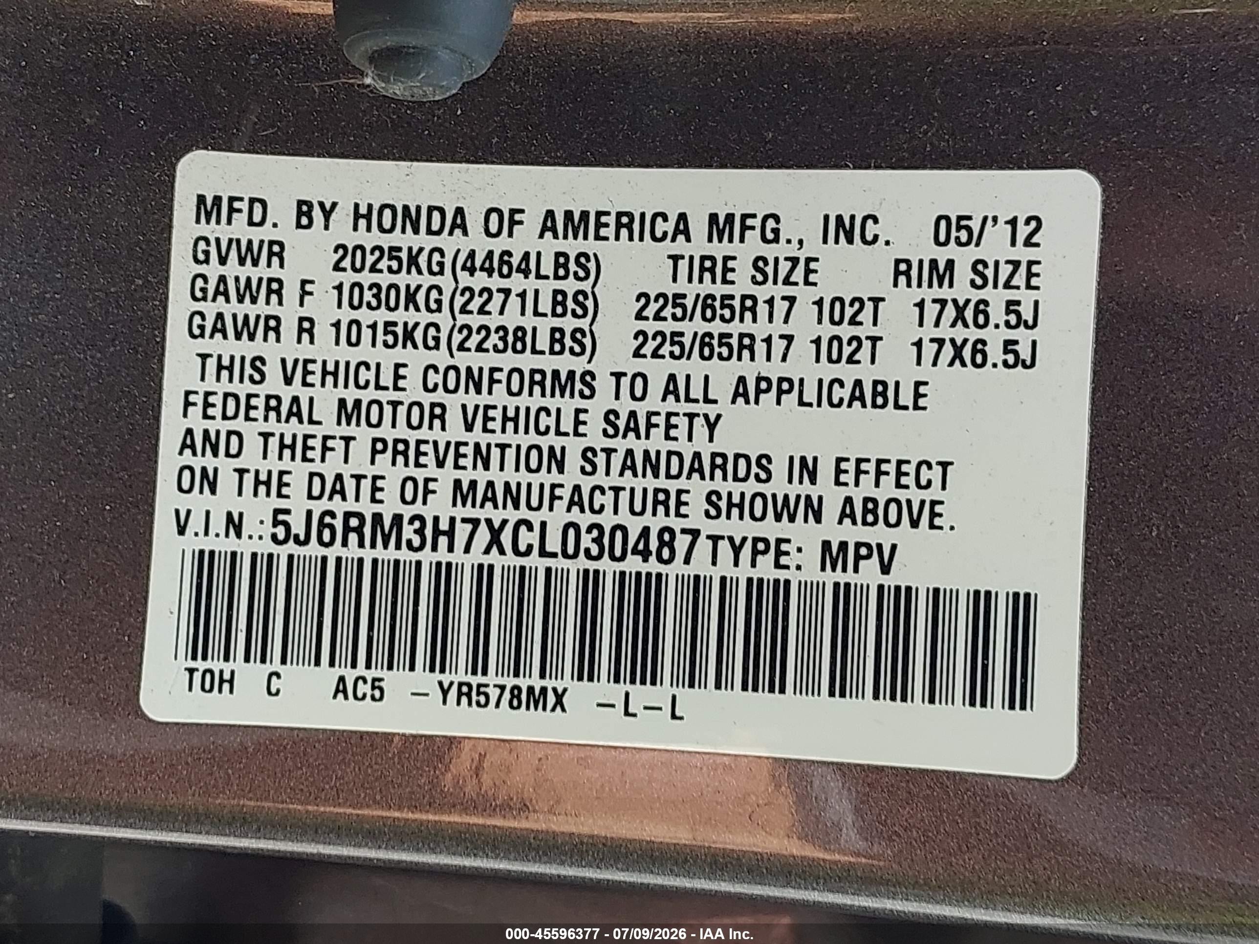 2012 Honda Cr-v Ex-l Gray vin: 5J6RM3H7XCL030487