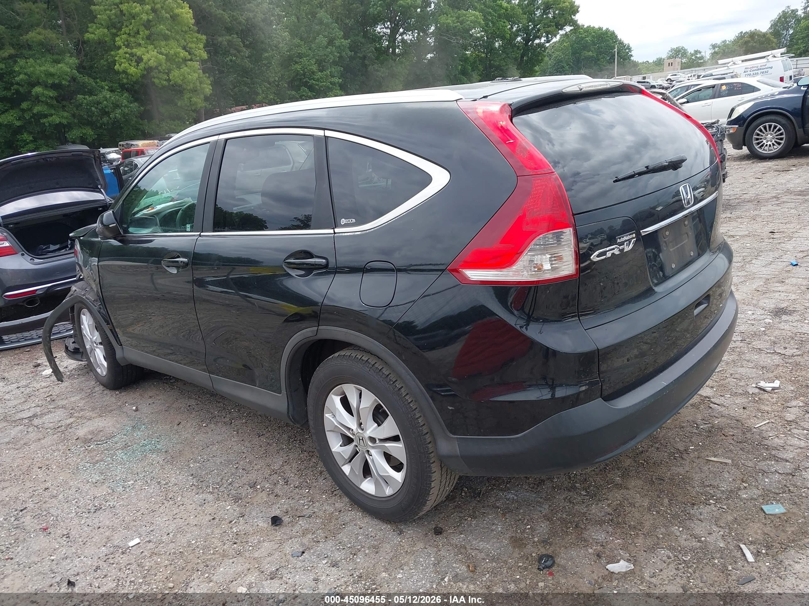 2012 Honda Cr-v Ex-l Black vin: 5J6RM3H7XCL039240