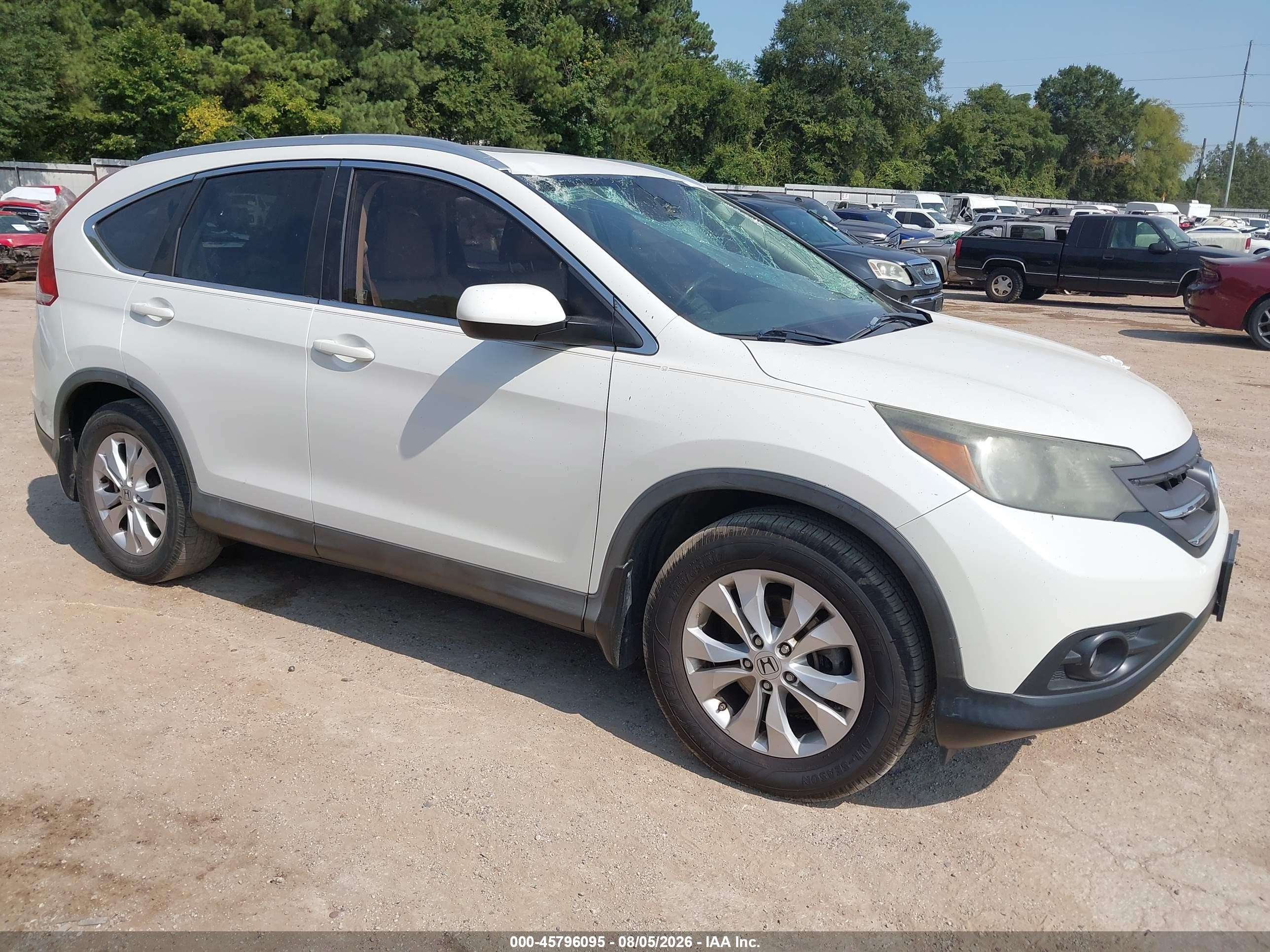 2012 Honda Cr-v Ex-l White vin: 5J6RM3H7XCL042641