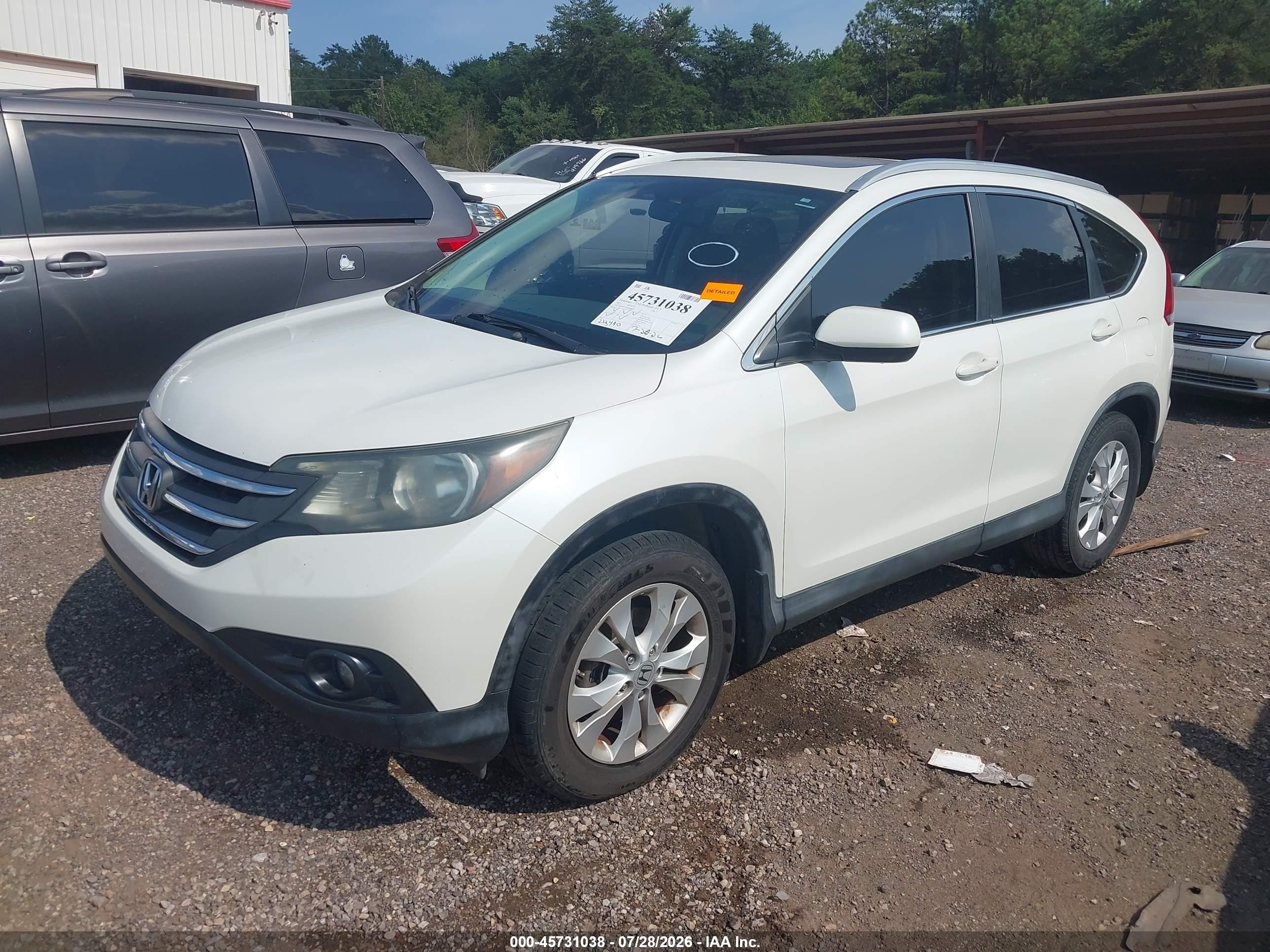 2013 Honda Cr-v Ex-l Белый vin: 5J6RM3H7XDL008202