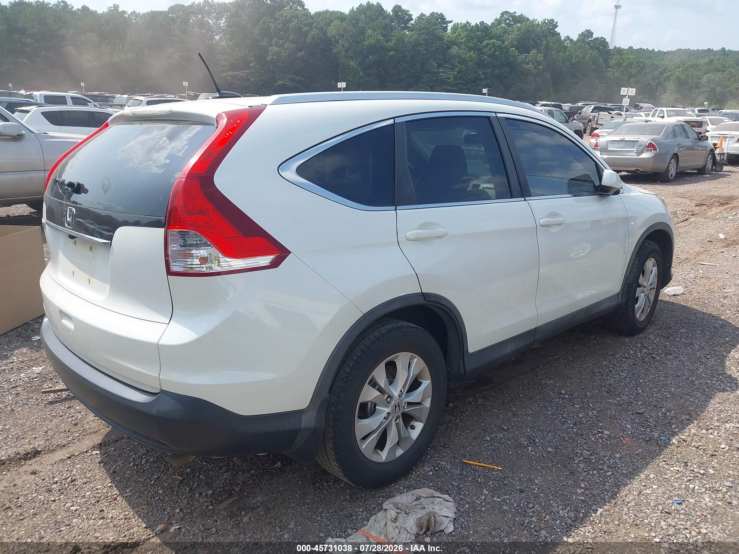 2013 Honda Cr-v Ex-l Белый vin: 5J6RM3H7XDL008202