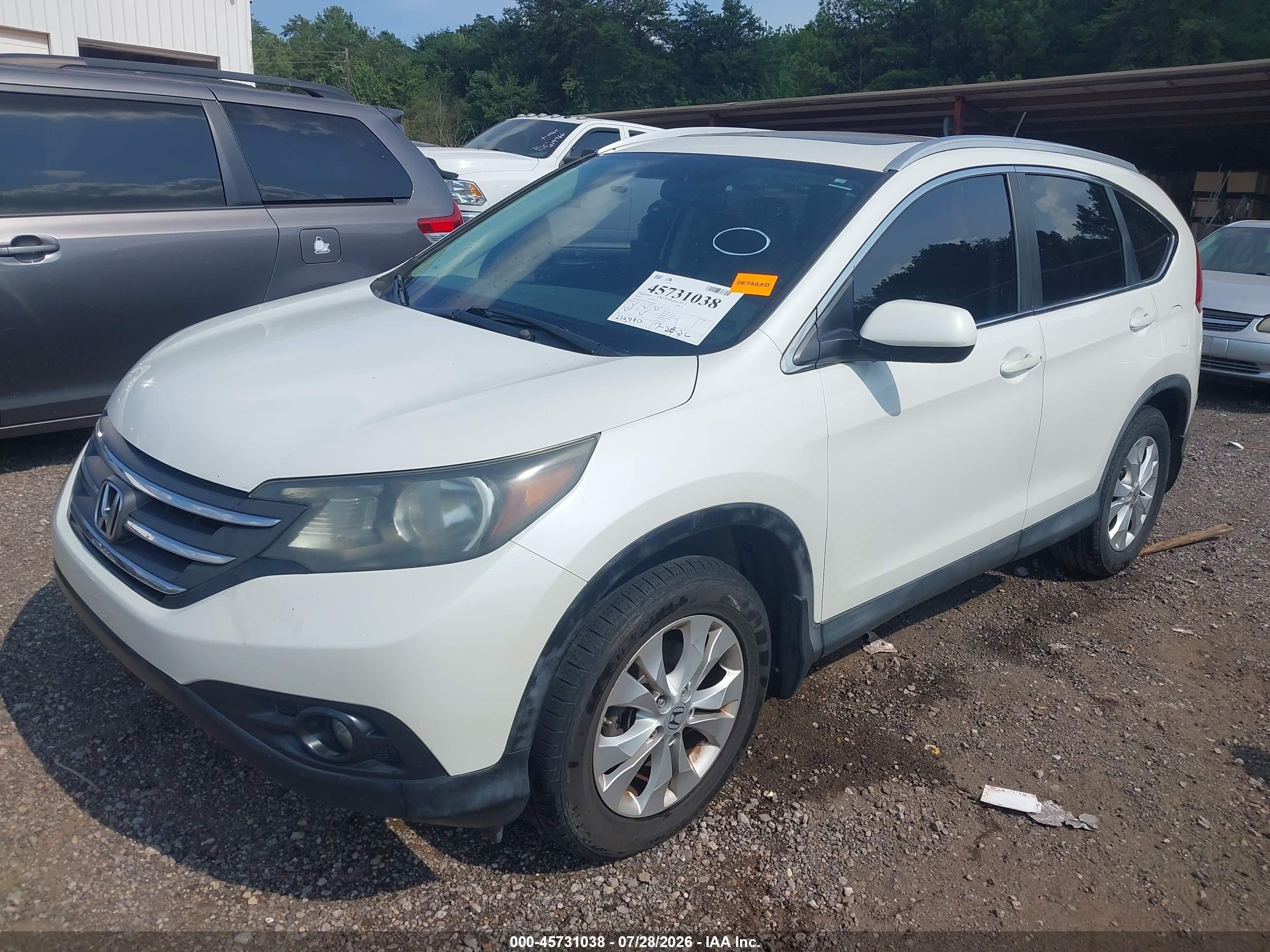 2013 Honda Cr-v Ex-l Белый vin: 5J6RM3H7XDL008202