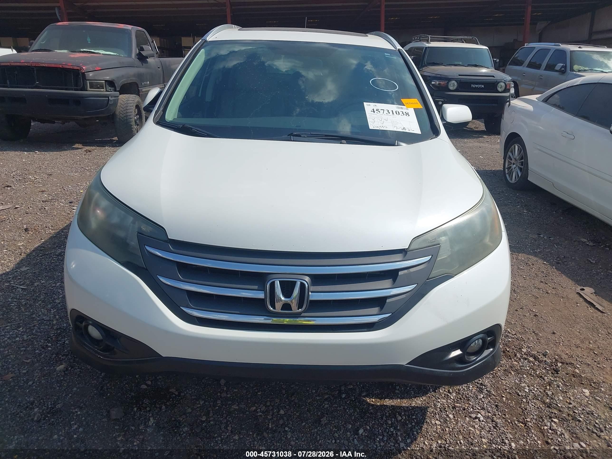 2013 Honda Cr-v Ex-l Белый vin: 5J6RM3H7XDL008202