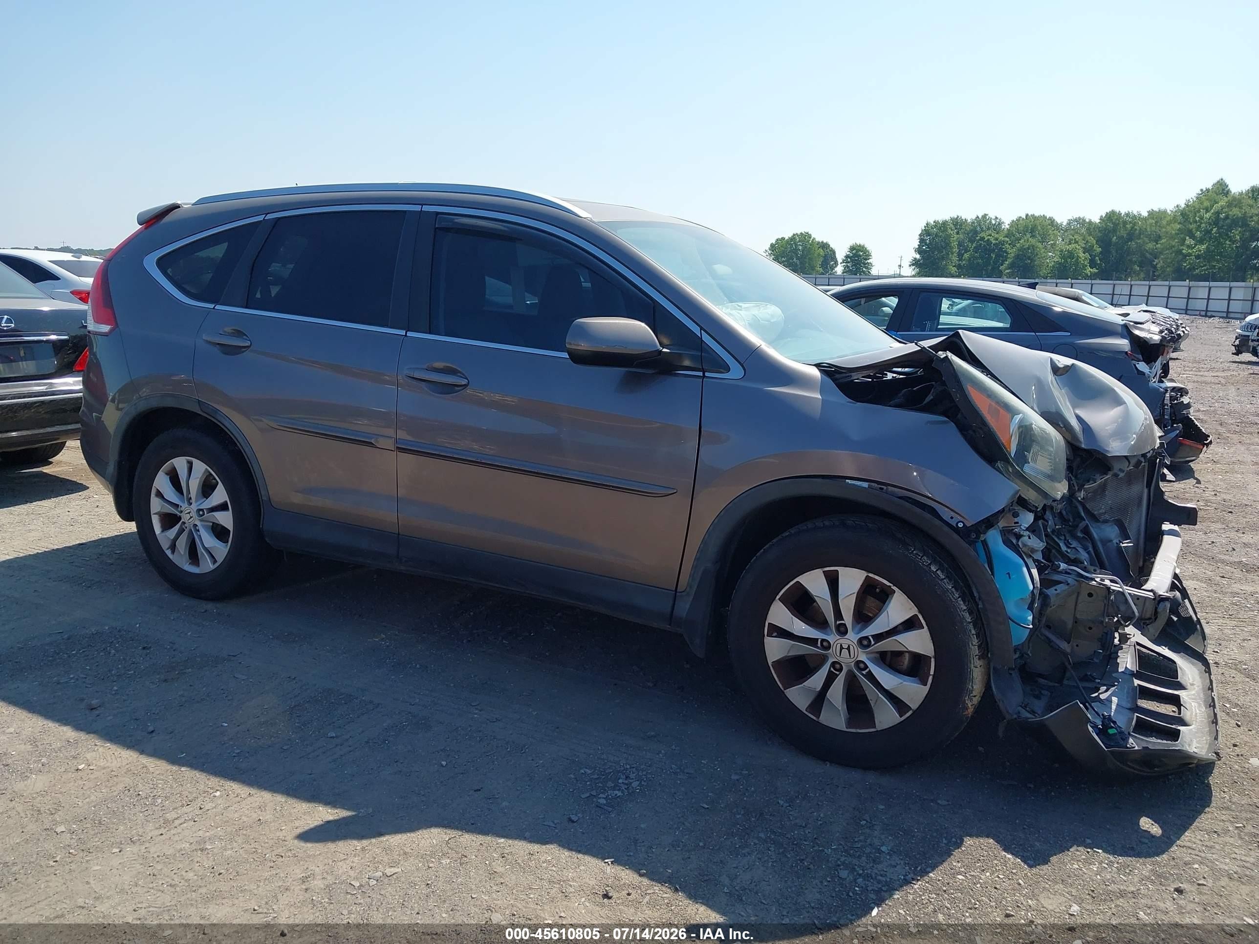 2013 Honda Cr-v Ex-l Gray vin: 5J6RM3H7XDL015828