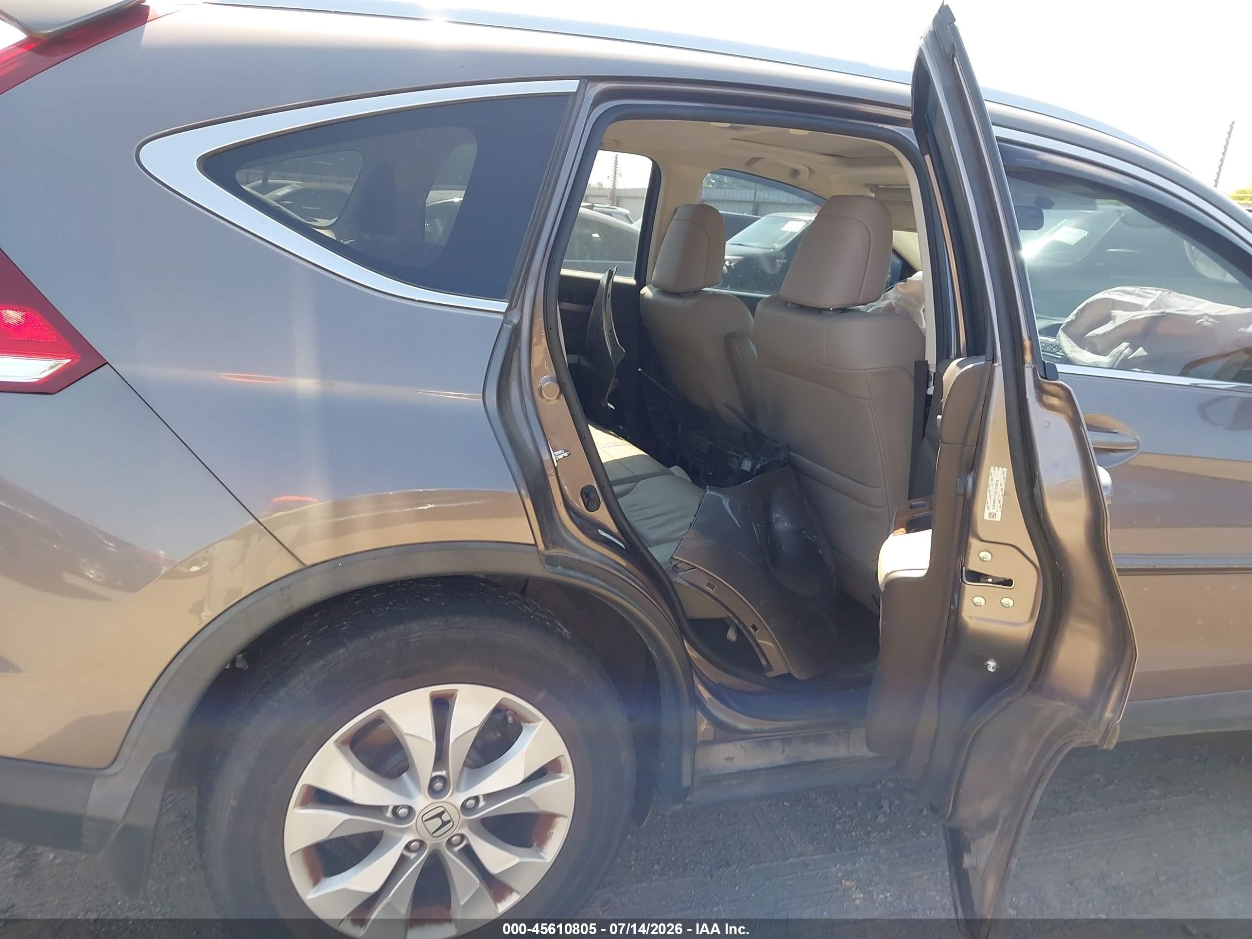 2013 Honda Cr-v Ex-l Gray vin: 5J6RM3H7XDL015828